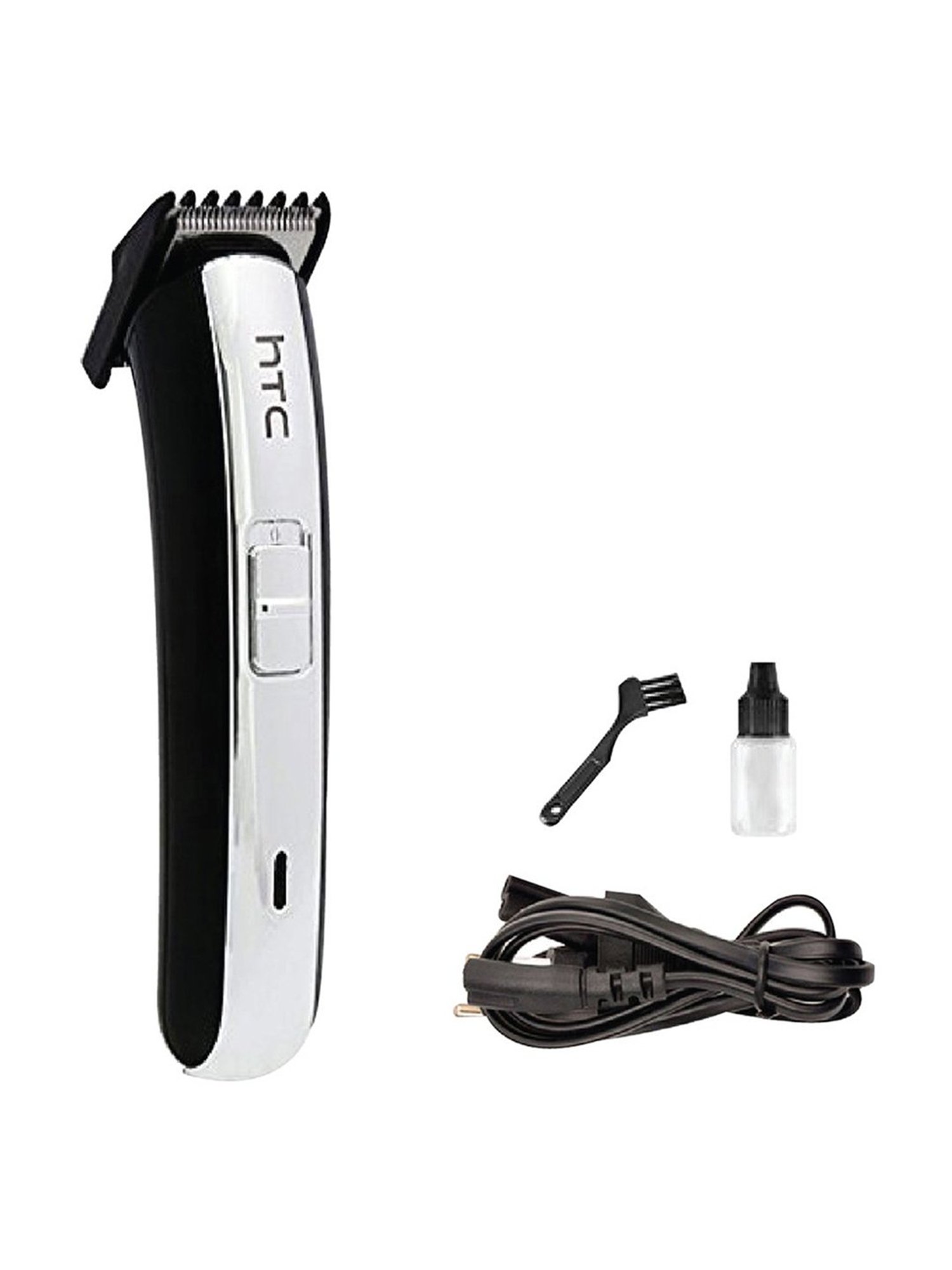 HTC AT-1102 Rechargeable Hair Trimmer with 45 min Runtime, 1 Length Settings (Silver)