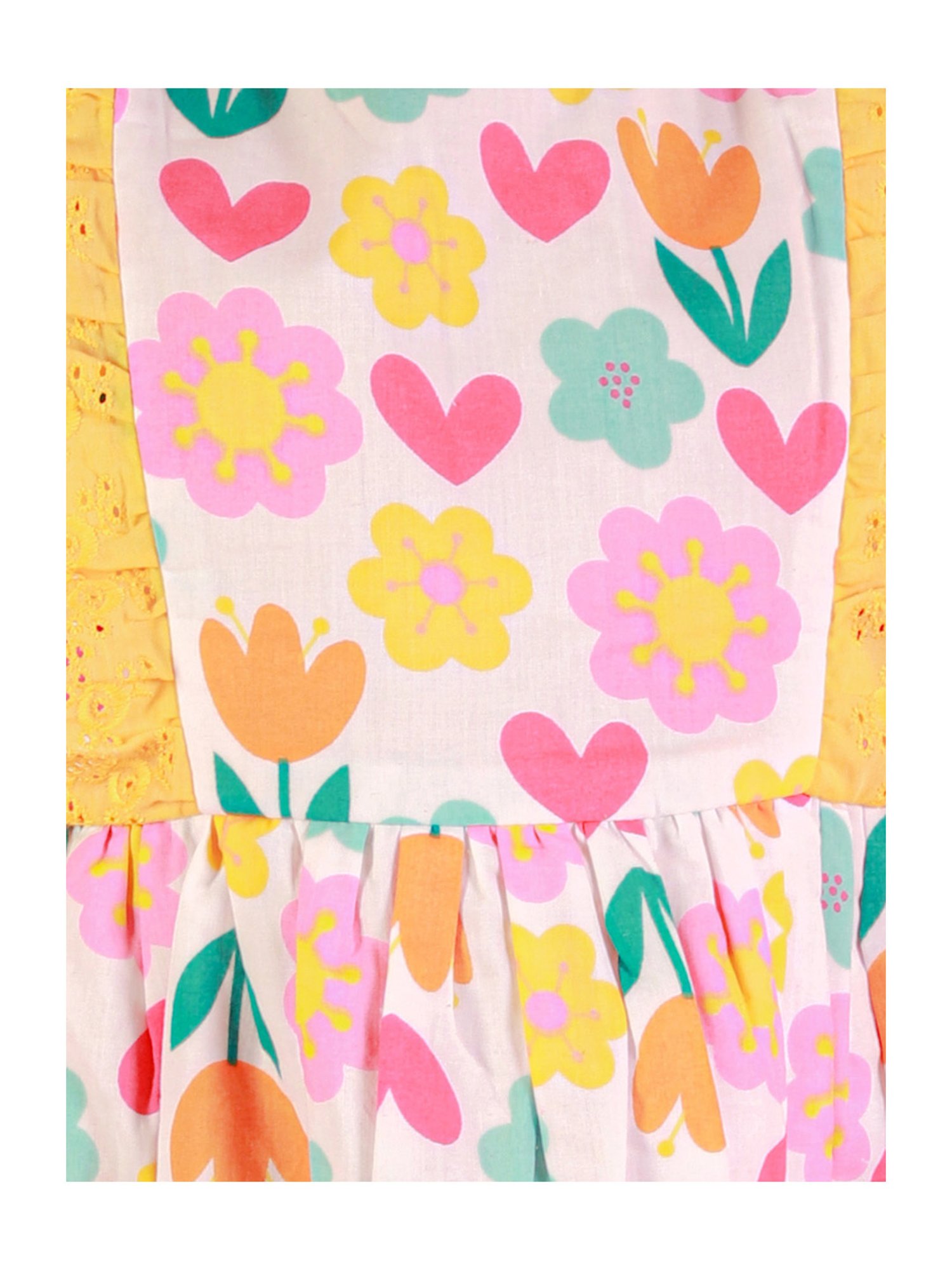 Lil Drama Kids White Floral Print Dress