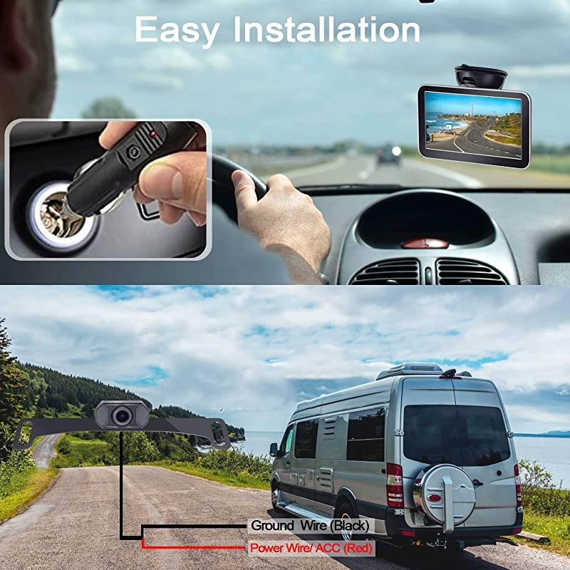 Digital Wireless Backup Camera AMW70 with Stable Signal HD 1080P 7 Monitor and Rear View Camera Kit for CarsPickupsTrucksCampers