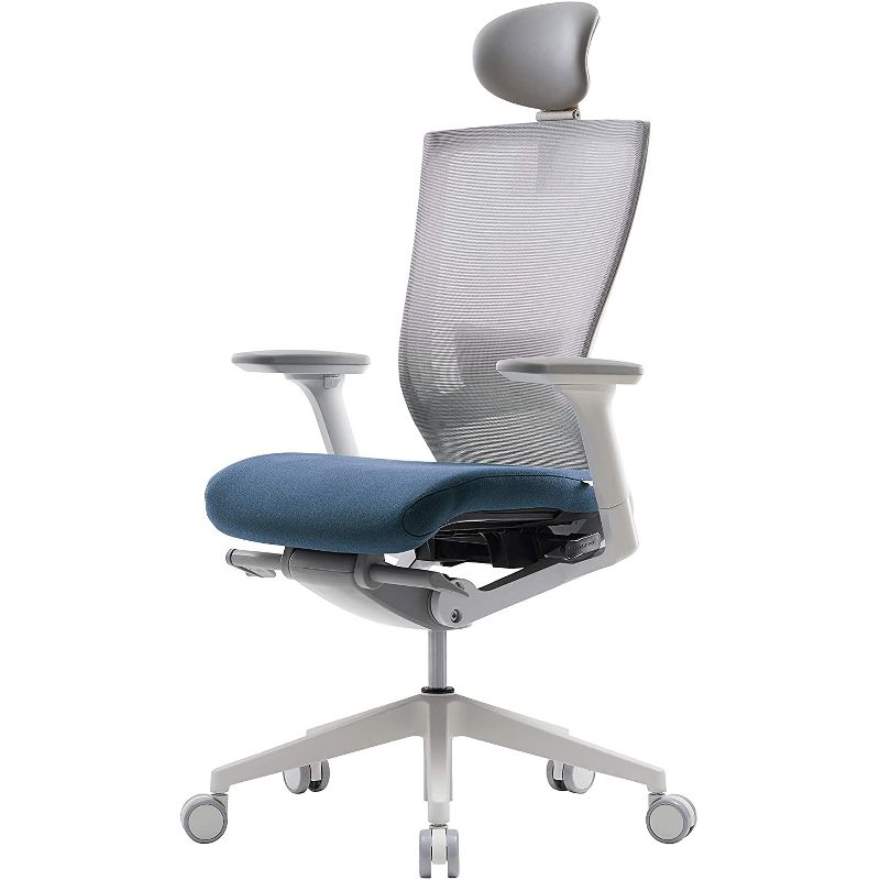 SIDIZ T50 Customizable Comfort Ergonomic Office Computer Gaming Desk Chair, Fabric Blue, w/ Lumbar Support, Memory Foam Seat, & 3D Adjustable Armrests
