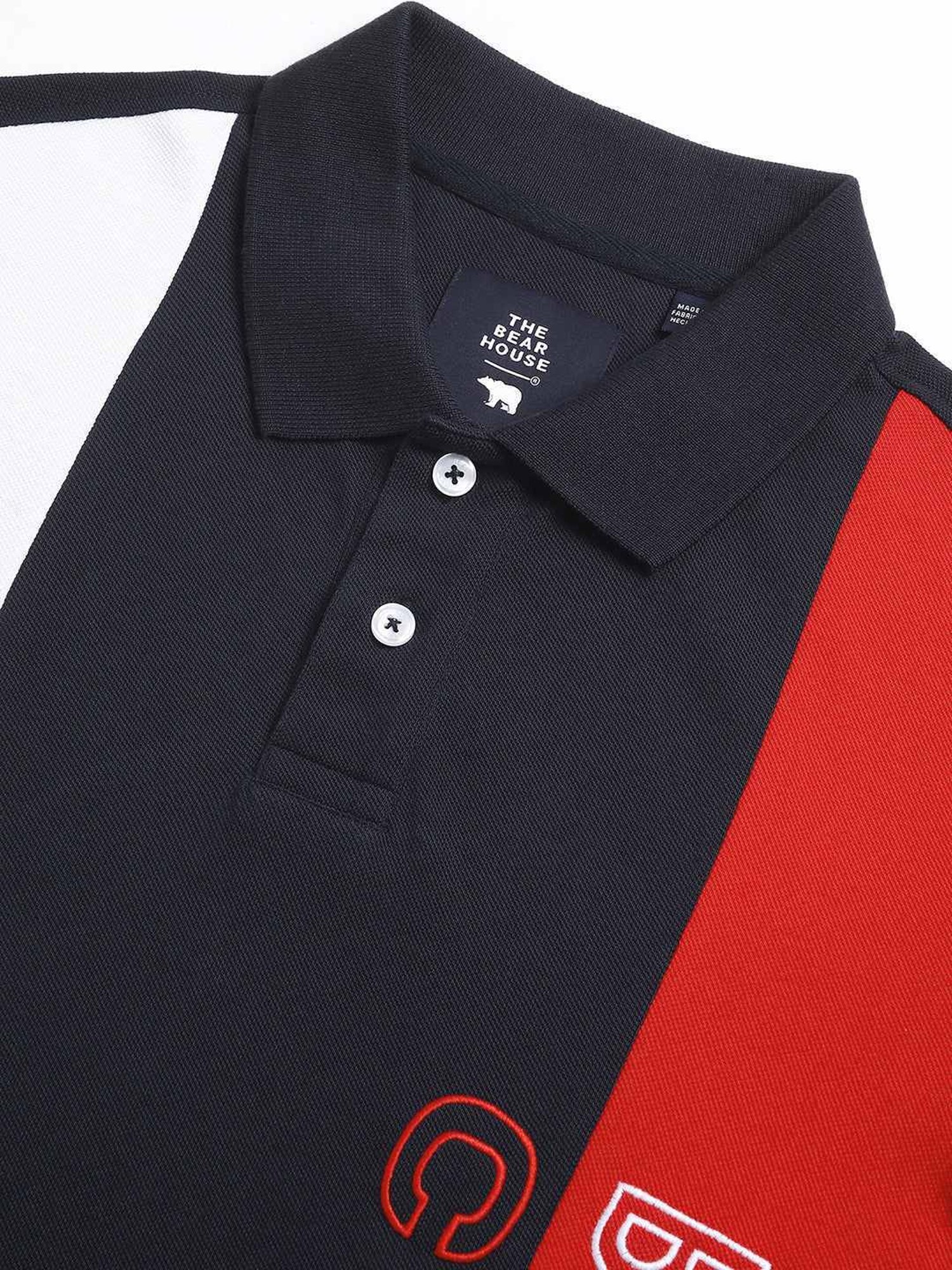 The Bear House Multicolored Cotton Slim Fit Printed Polo T-Shirt