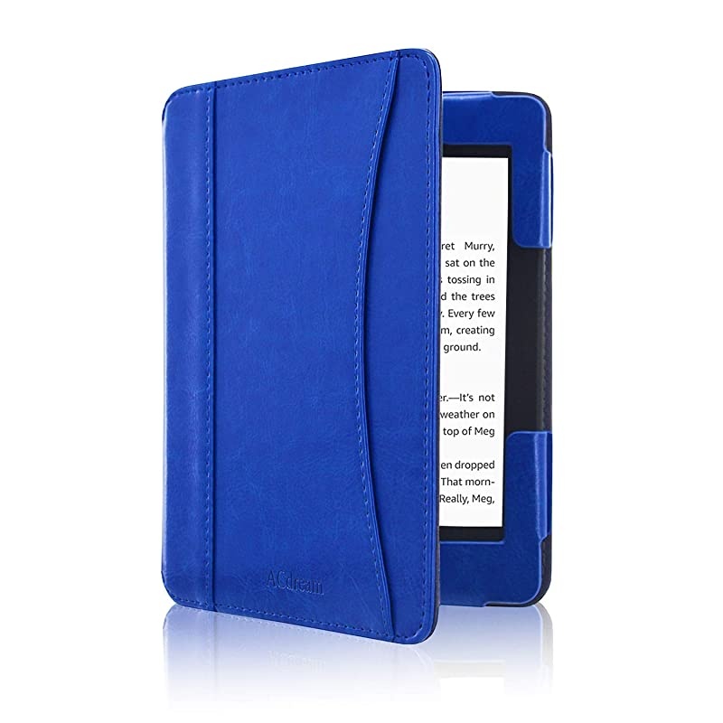 Case Fits All-New Kindle 10th Generation 2019 and 8th Gen 2016 ONLY (NOT FIT Kindle Paperwhite/Kindle Oasis), Folio Smart Leather Cover with Auto Wake Sleep & Front Pocket, Royal Blue