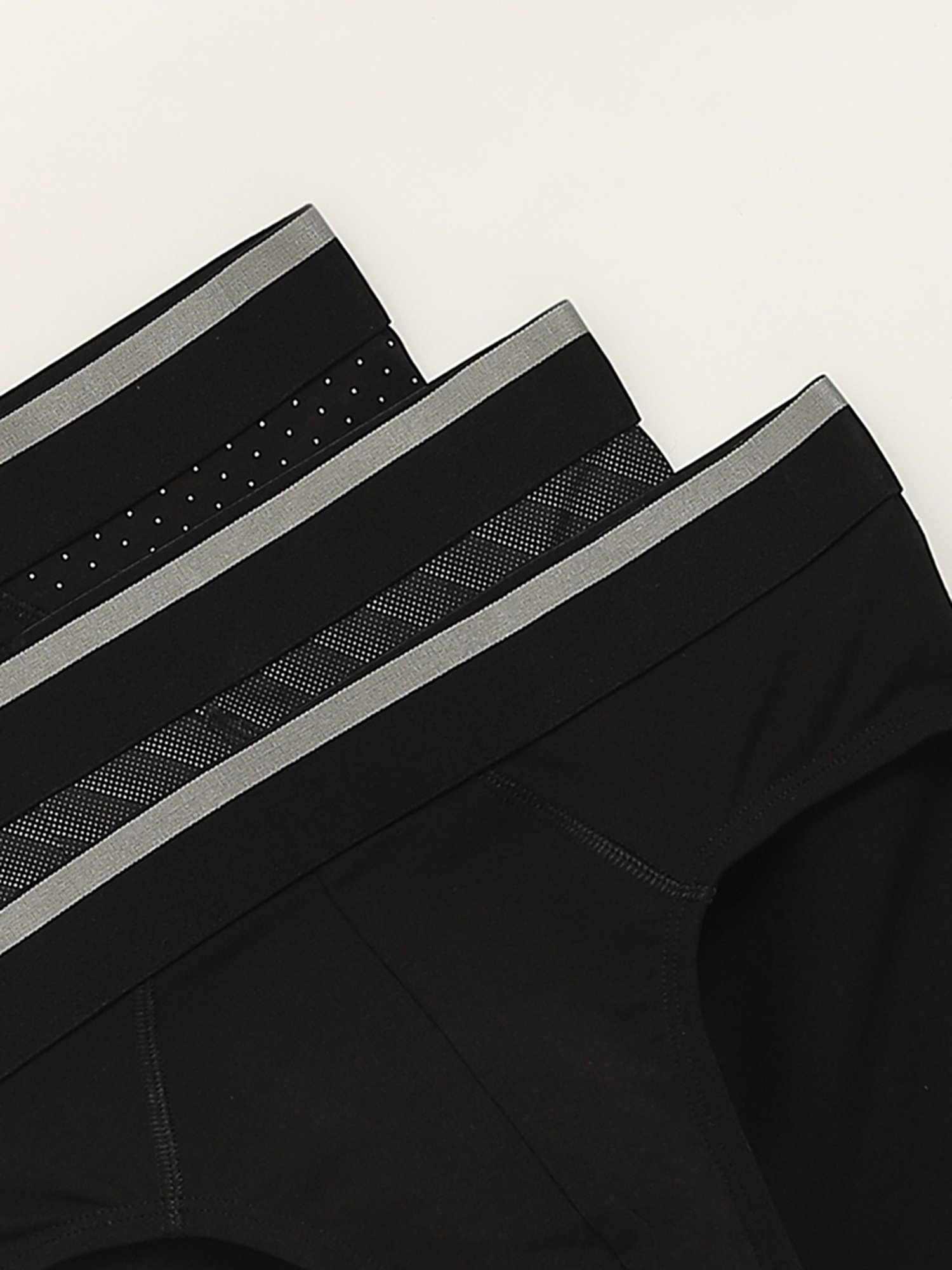 WES Lounge by Westside Black Printed Relaxed Fit Briefs - Pack of 3