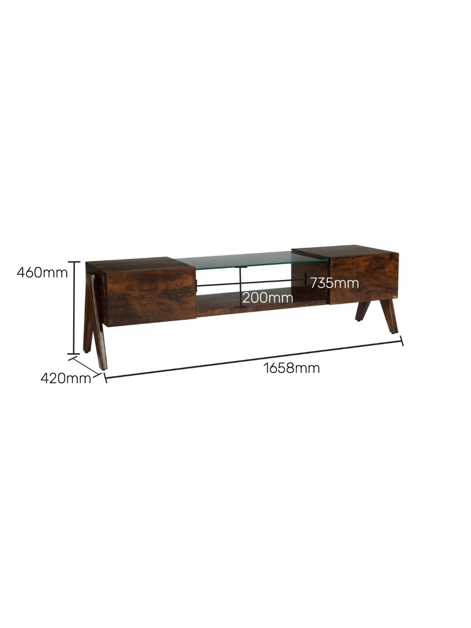 Delite Kom Flex Flowery Wenge & Acacia Dark Engineered Wood TV Entertainment Unit