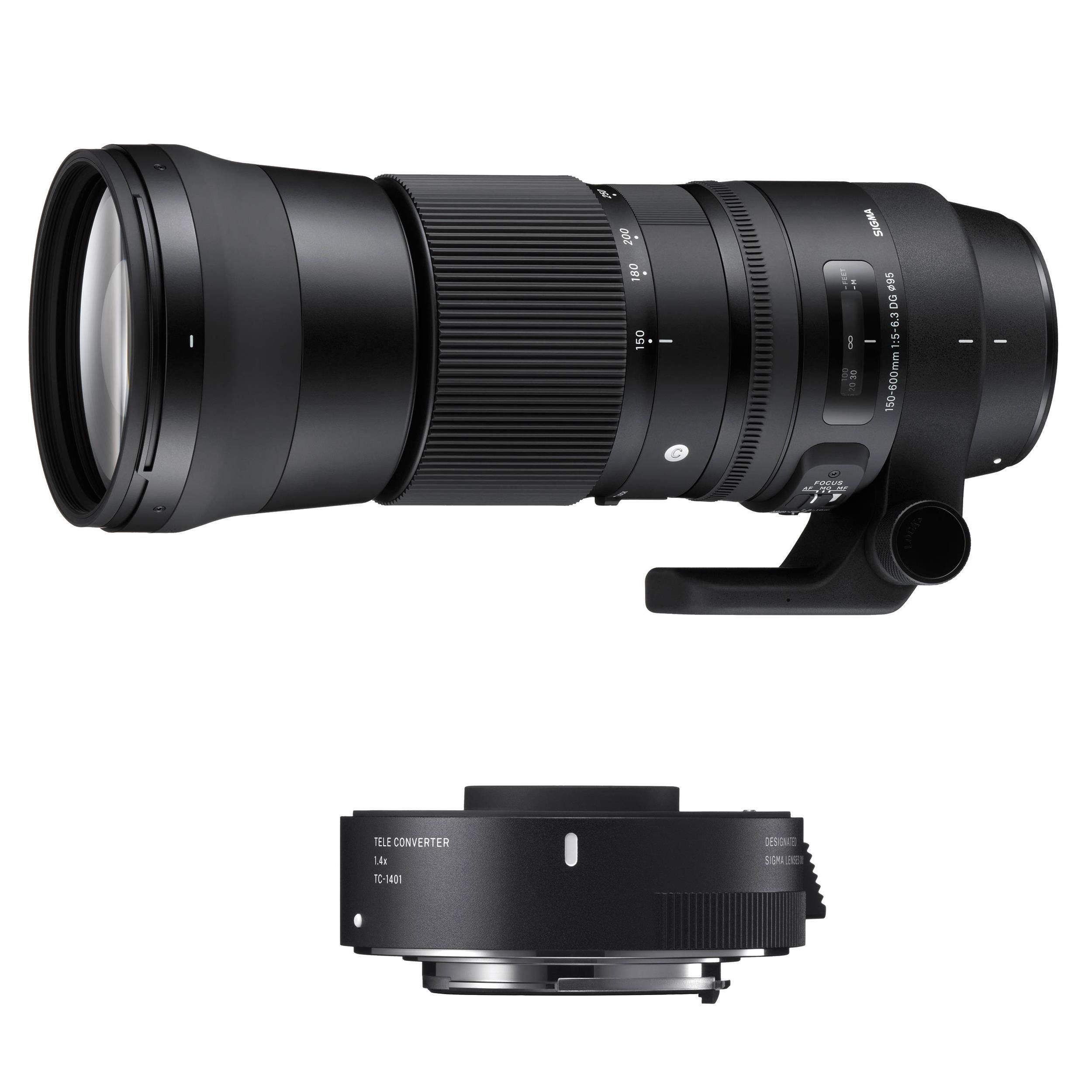 Sigma ZB954 150-600mm F5-6.3 DG HSM Contemporary Lens with 1.4X Tele-Converter Kit for Canon (Black)