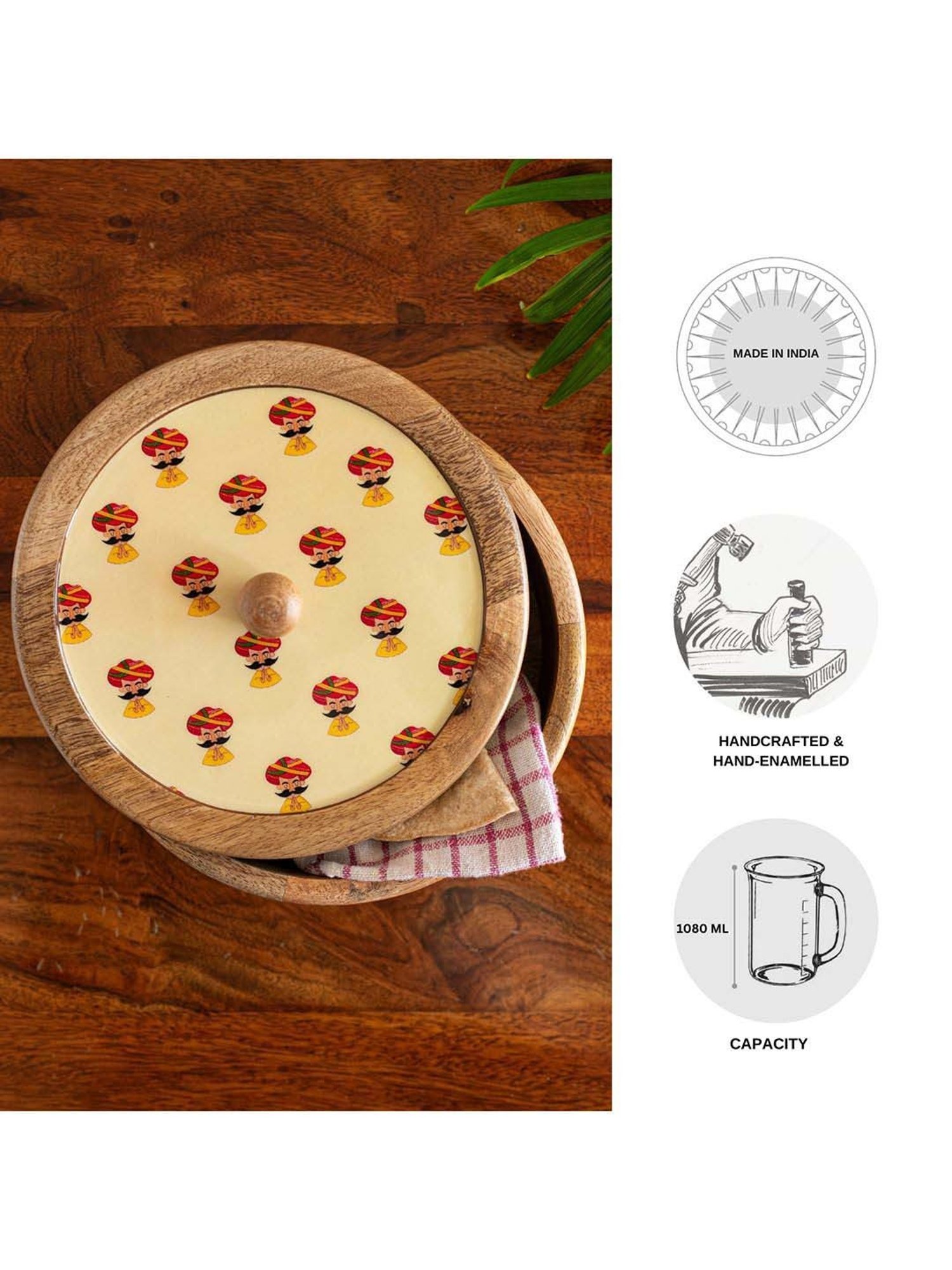 FnS Elantra Silver Stainless Steel Casserole With Lid (0.9 L)