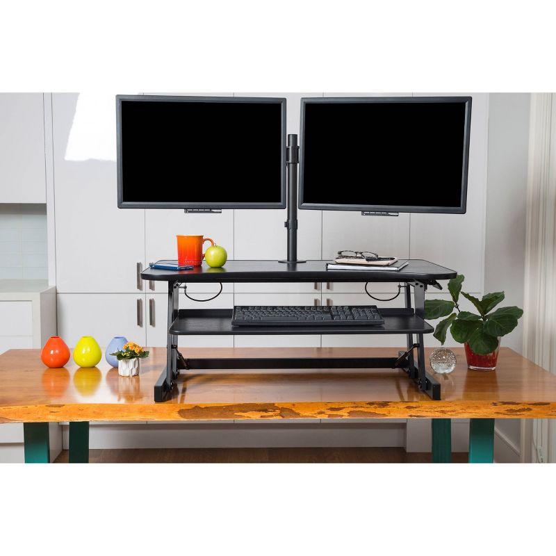 Deluxe Height Adjustable Computer Riser with Monitor Mount
