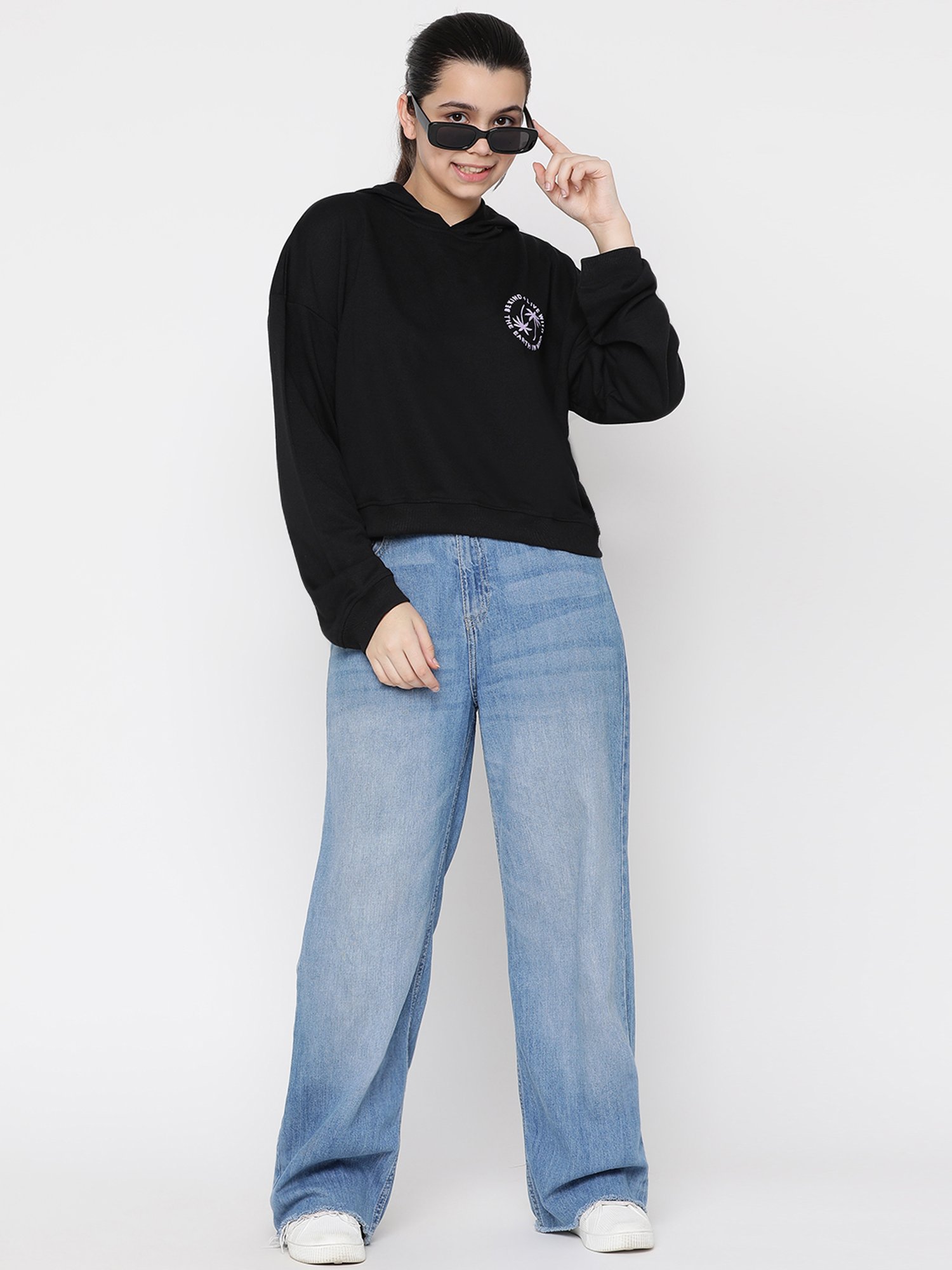 Lil Tomatoes Kids Black Solid Full Sleeves Sweatshirt