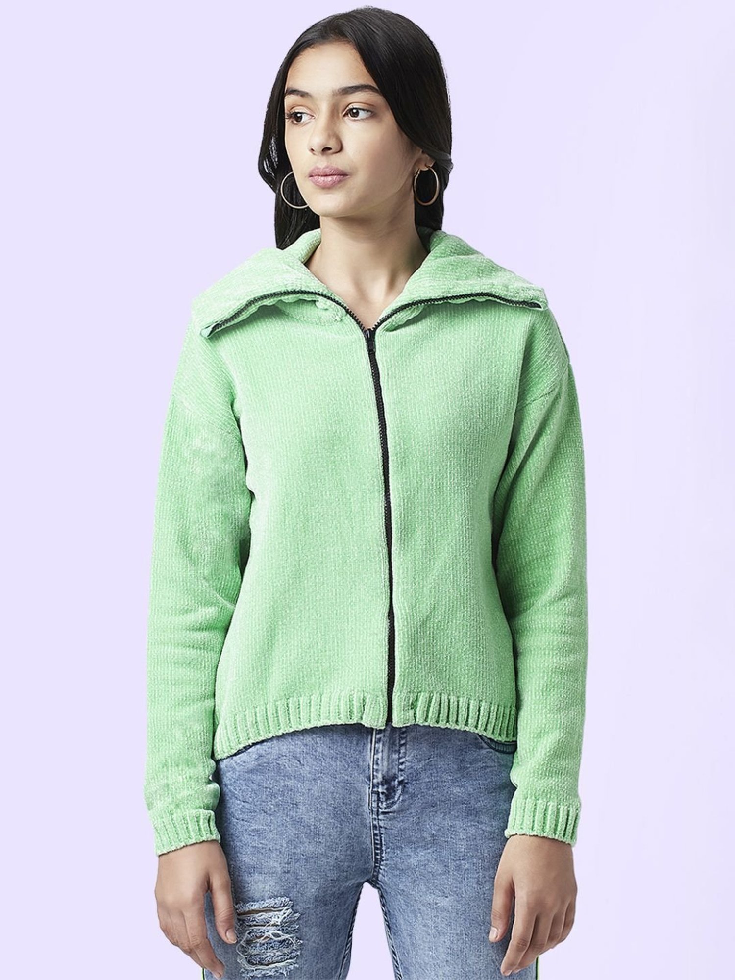 Coolsters by Pantaloons Kids Green Regular Fit Full Sleeves Sweater