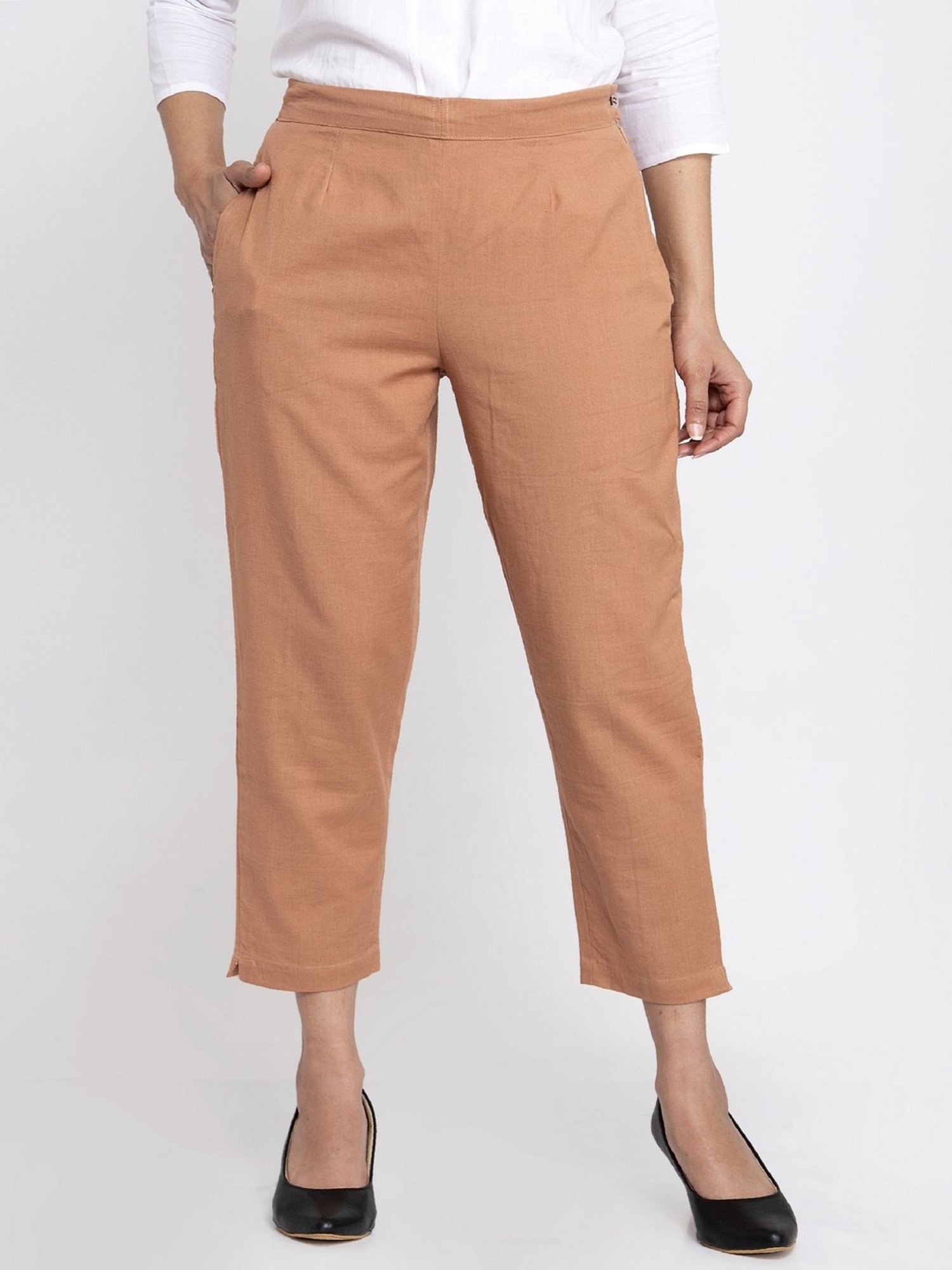 Indibelle Nude Cotton Trousers