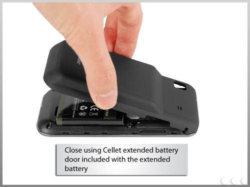 Cellet 2500mAh Rechargeable Extended Battery Case for Samsung Epic 4G Touch (...