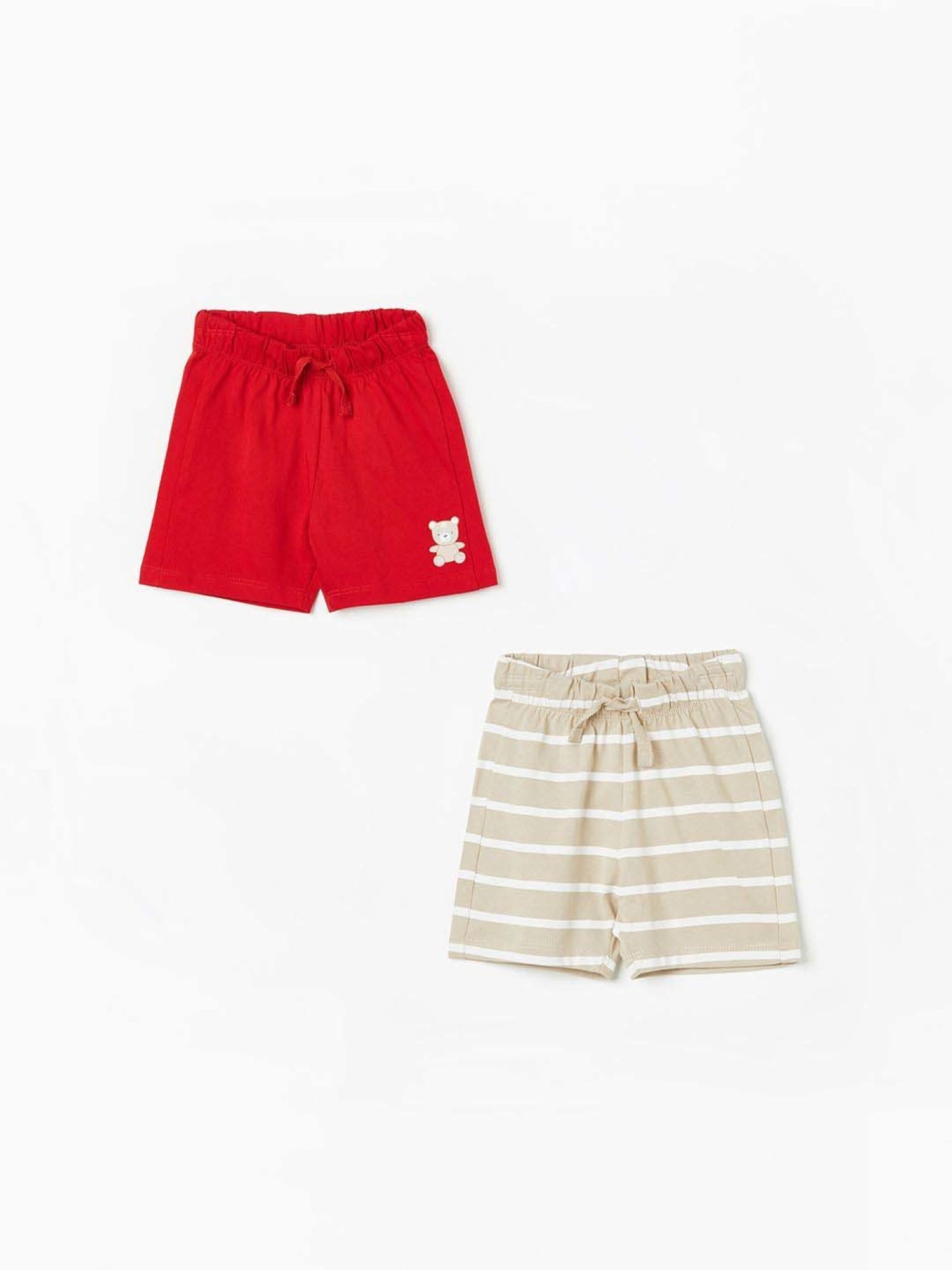 Juniors by Lifestyle Kids Red & Grey Cotton Shorts