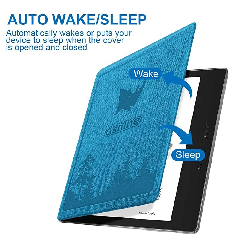 Case Fits AllNew Kindle Oasis 10th Generation ONLY 2018 and 2019 Release Multi Angle Viewing Vertical Flip Cover with Auto WakeSleepSky Blue