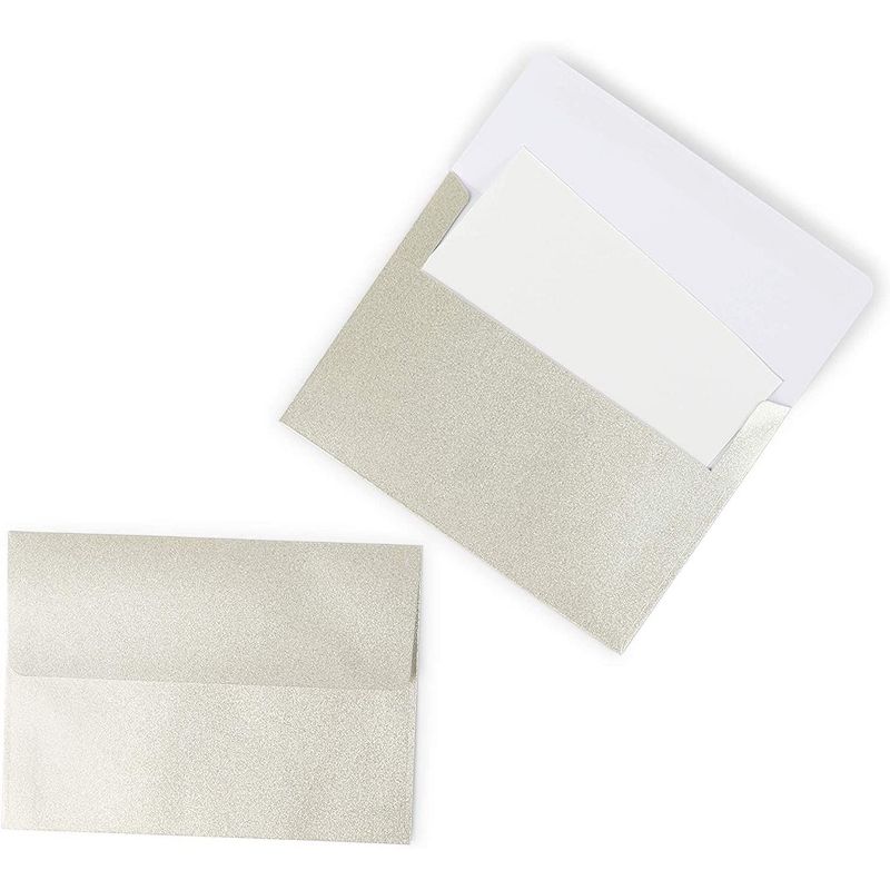 Pipilo Press 50-Pack Gold Glitter Self Seal A7 Invitation Letter Envelopes Bulk for Wedding (5 x 7 in)