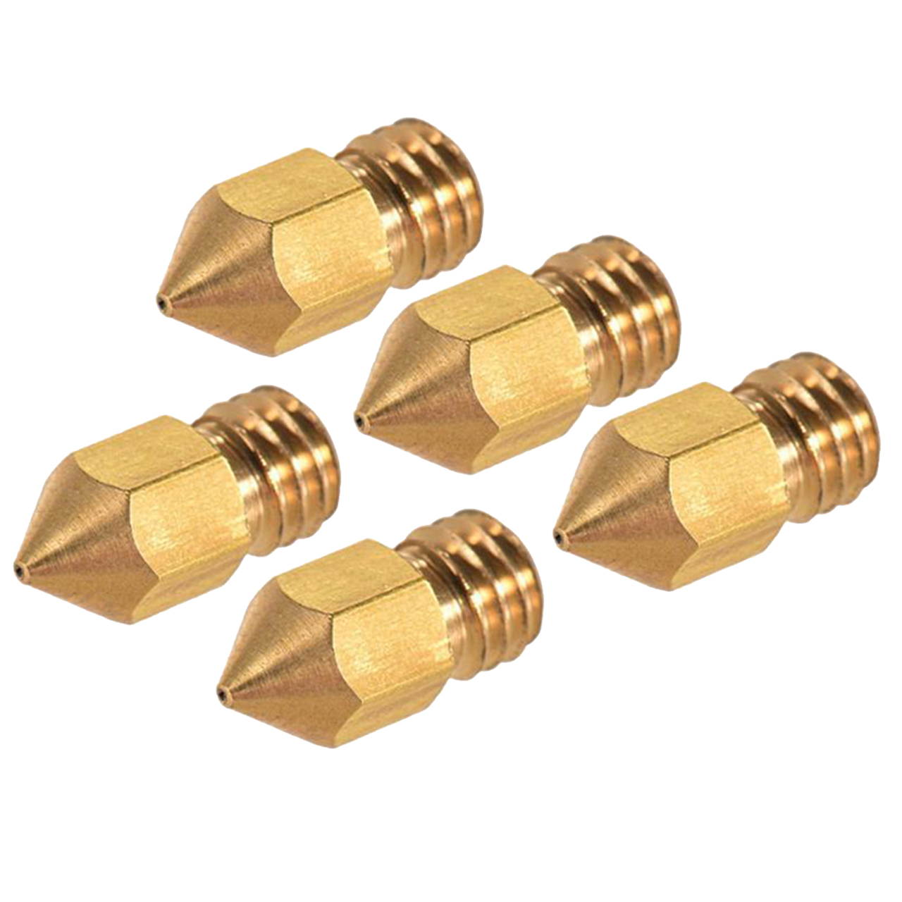 0.5mm Creality 3D Printer Nozzles Head M6 Thread Replacement for MK8 1.75mm Extruder Print, Brass 5pcs