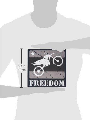 3dRose Black and White Distressed Dirt Bike Freedom Vector Graphic Image Mouse Pad (mp_180541_1)