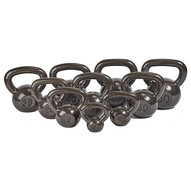 Everyday Essentials 50 Pound Full Body Fitness Exercise Strength Training Free Weight Kettlebell Weight Equipment for Home and Gym Workouts