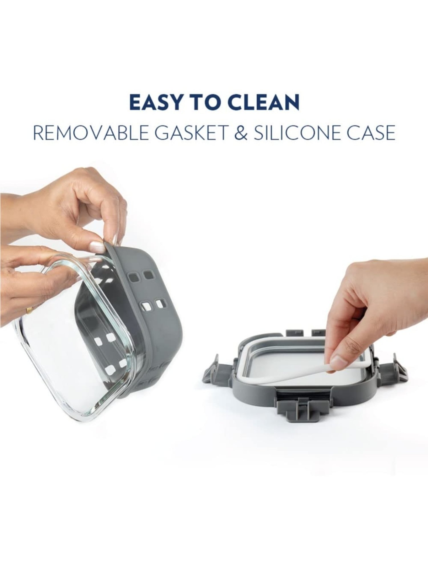 Borosil Transparent Glass Containers (320 ml)