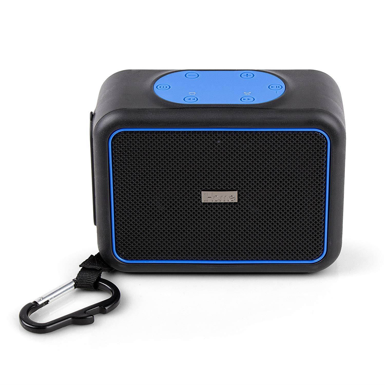 iHome Waterproof Bluetooth Shockproof Speaker Black/Blue Speakers and Alarm Clocks