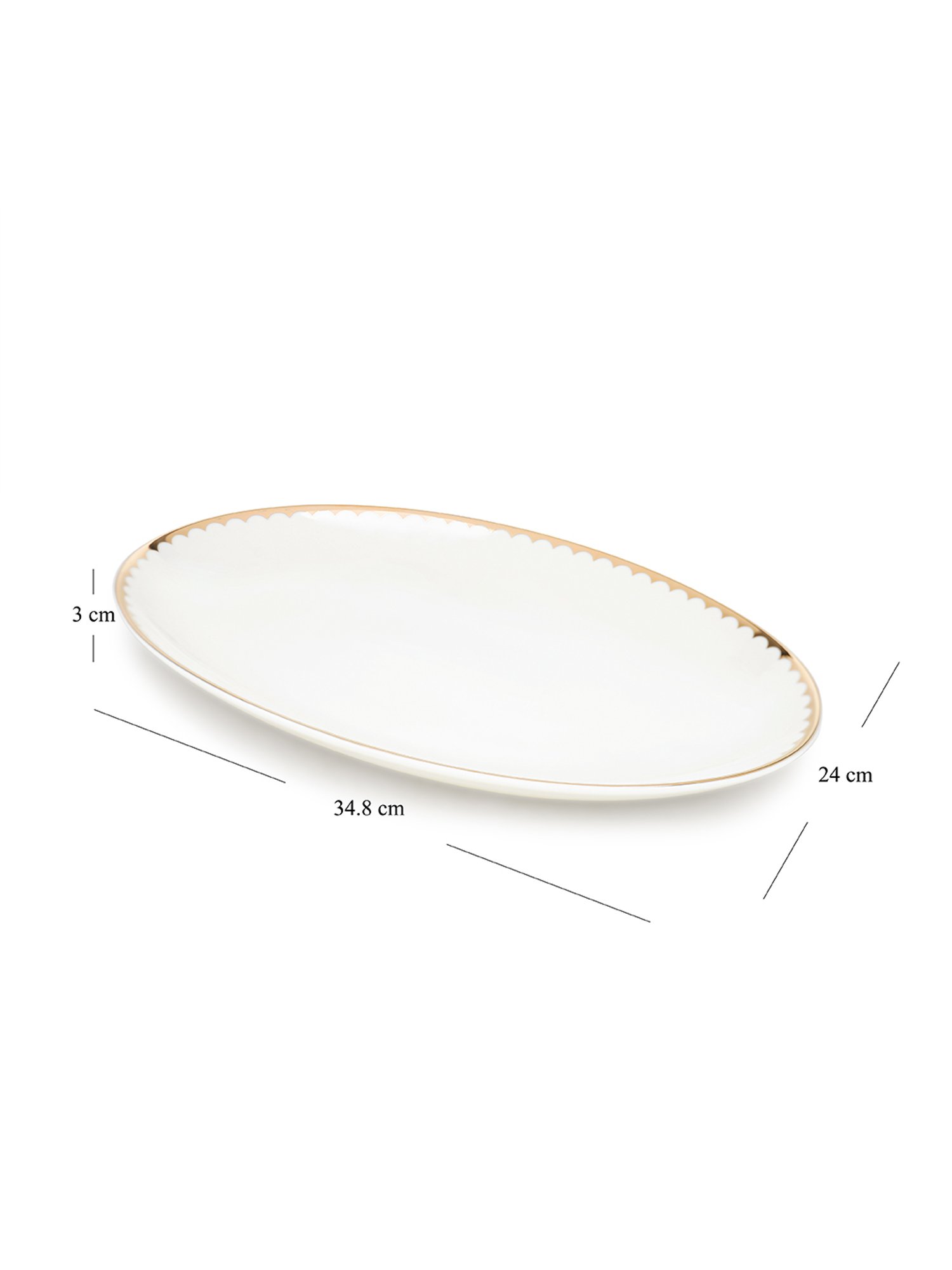 Pure Home and Living White Ceramic Solid Platters