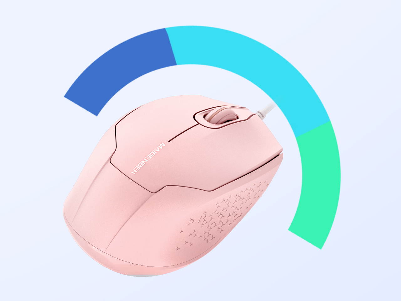 MAIBENBEN Basic Mice 1200 DPI USB Optical Wired Mouse Computer Accessories Desktop Tablet Laptop Office Mouse Work From Home Online Learning MOU01 Black Mouse