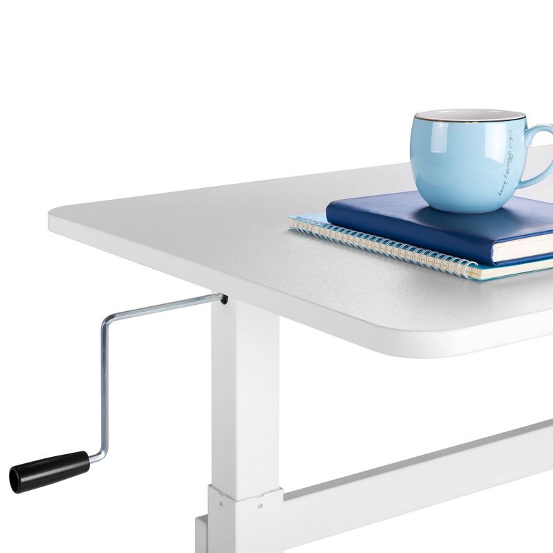 Tranzendesk Standing Desk - 55" Manual Height Adjustable Workstation - White - Stand Steady