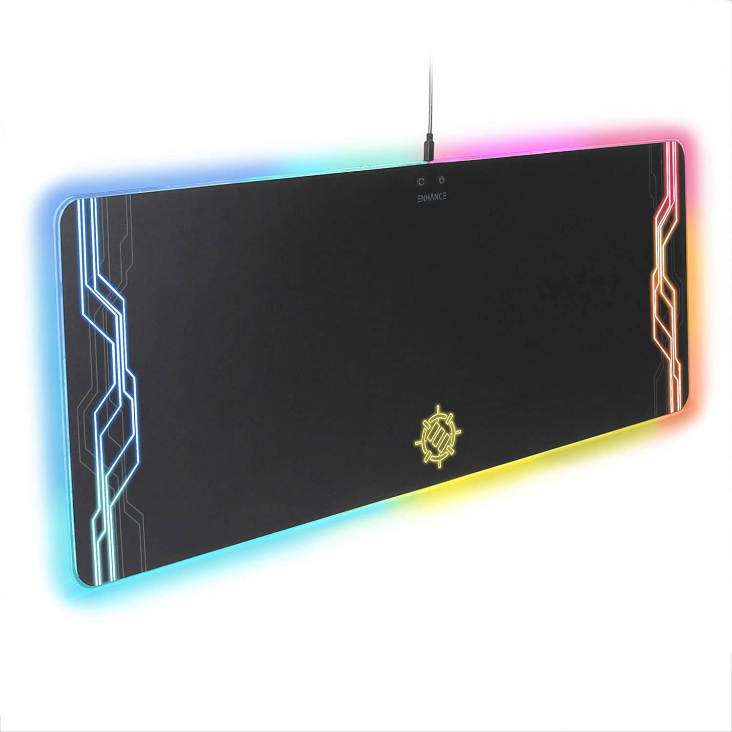 Enhance Extra Large LED Desk Mat with 7 Colors Backlights