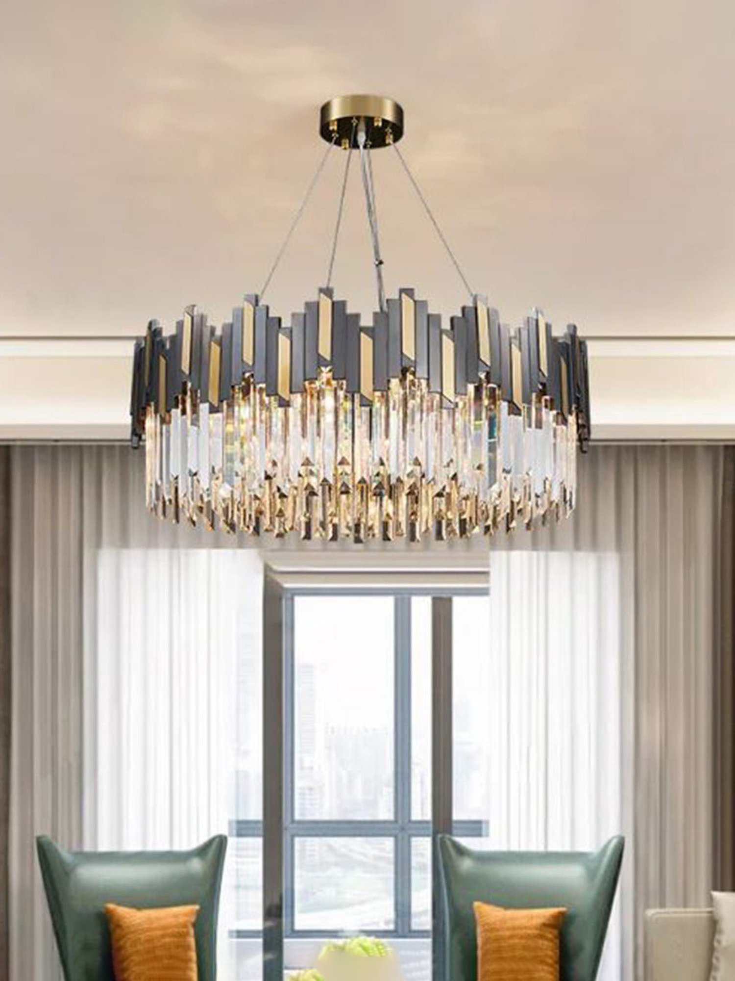 Fos Lighting Antique Brass Finish Allure 5 Light Chandelier - Set of 1