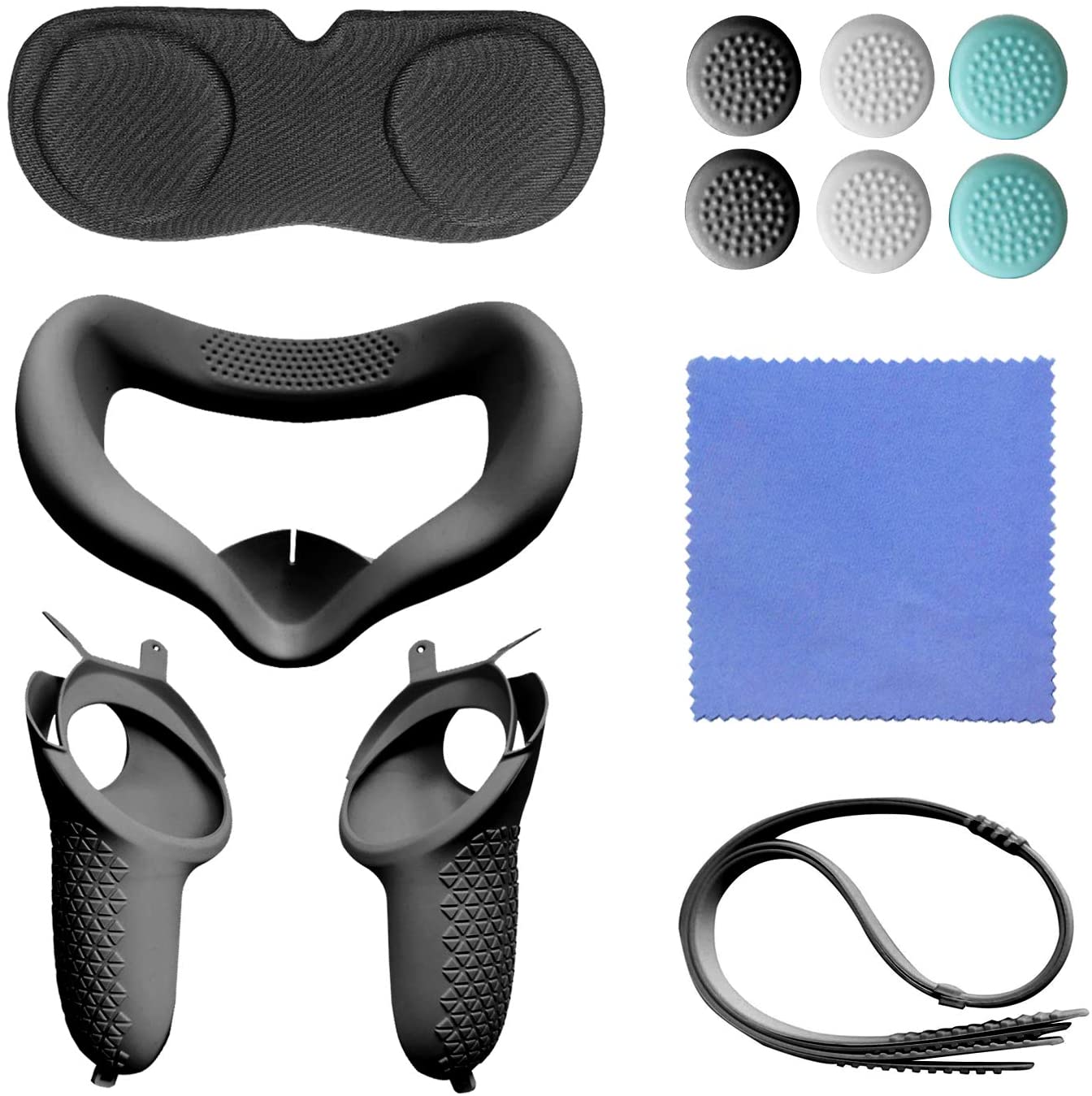 2 Pairs Oculus Quest 2 Elite Washable Silicone Handle Protective Cover