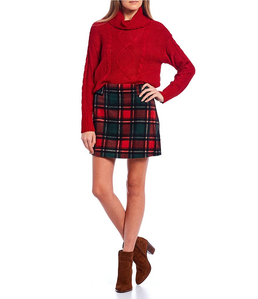 Copper Key Cable Knit Turtleneck Sweater