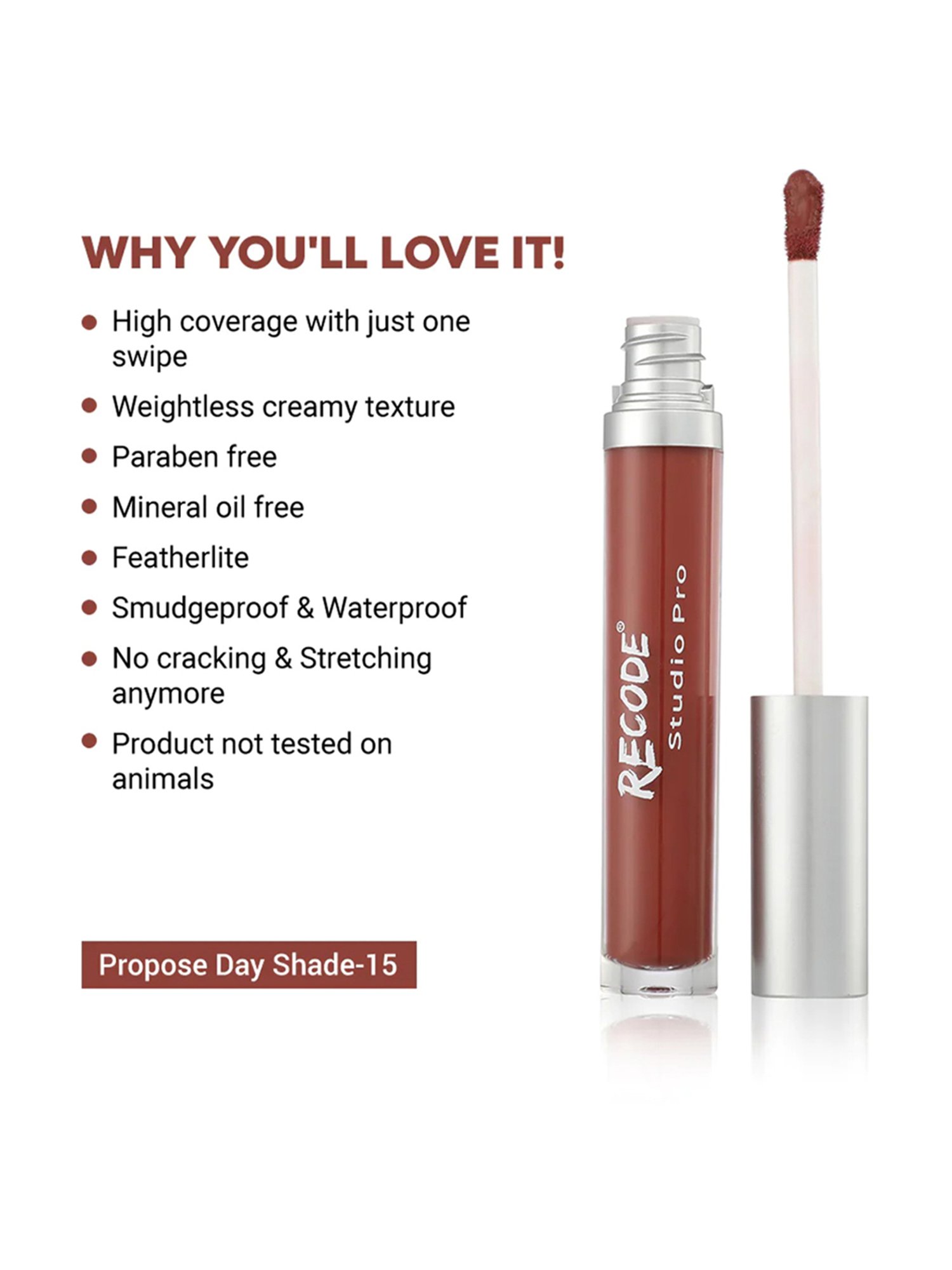 Recode Selfie Matte Liquid Lipstick Propose Day-15 - 6 ml