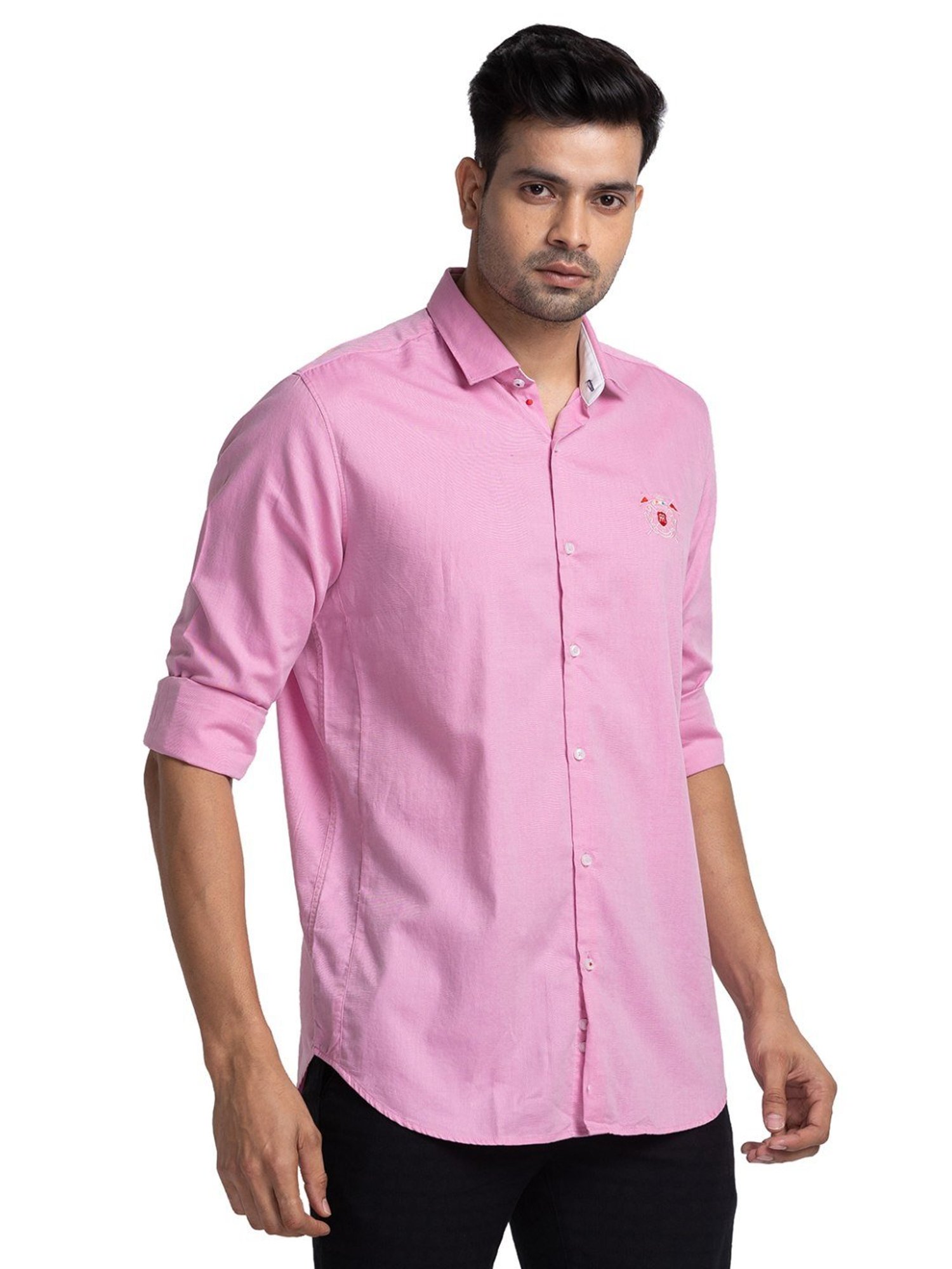Raymond Medium Red Cotton Regular Fit Shirt