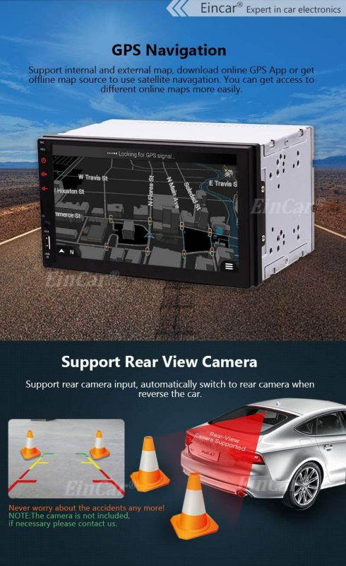 Car Radio Double Din Android 10.0 Car Stereo 2 Din GPS Navigation 7 inch Touch Screen Bluetooth in Dash Head Unit Support SWC WiFi Mirror Link 1080P Video Player with External Mic + Remote Control