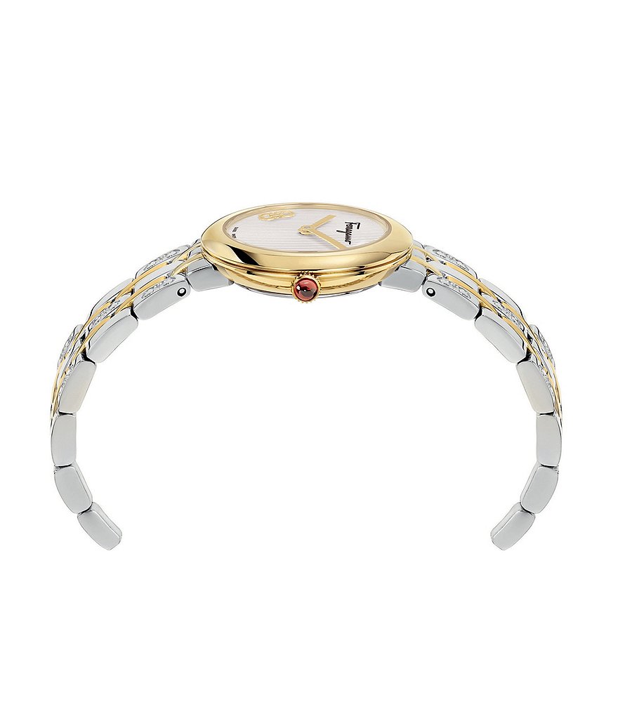 Salvatore Ferragamo Swiss Forever Two Tone Stainless Steel Bracelet Watch