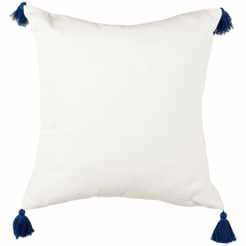 Orlanda Pillow - White/Navy - 16" x 16" - Safavieh