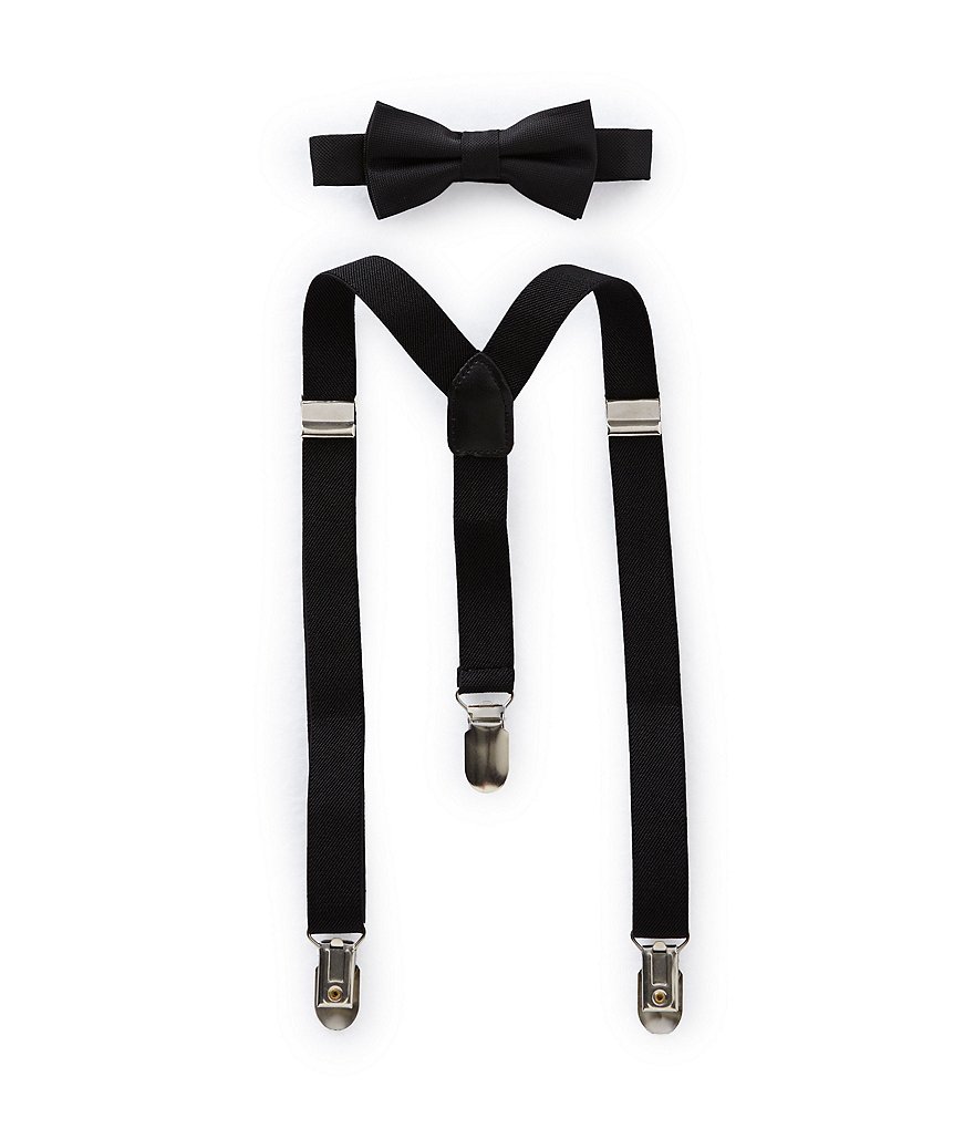 Starting Out Baby Boys Solid Bow Tie & Suspender Set