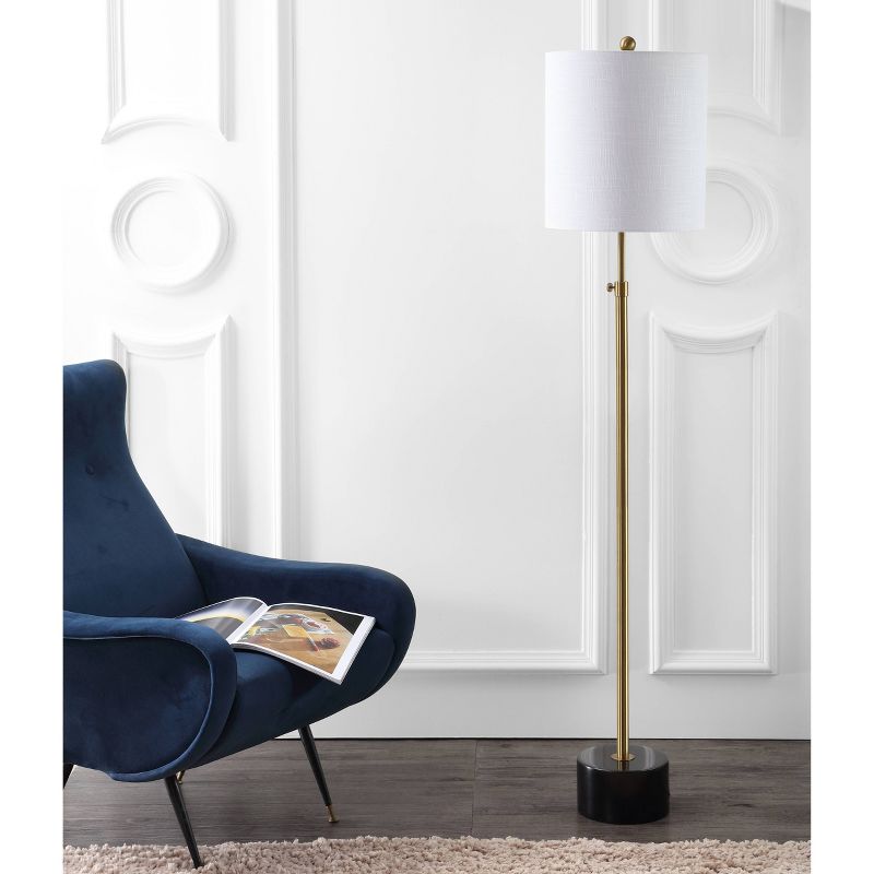 66" Metal Crosby Adjustable Height Floor Lamp (Includes LED Light Bulb) Gold - JONATHAN Y