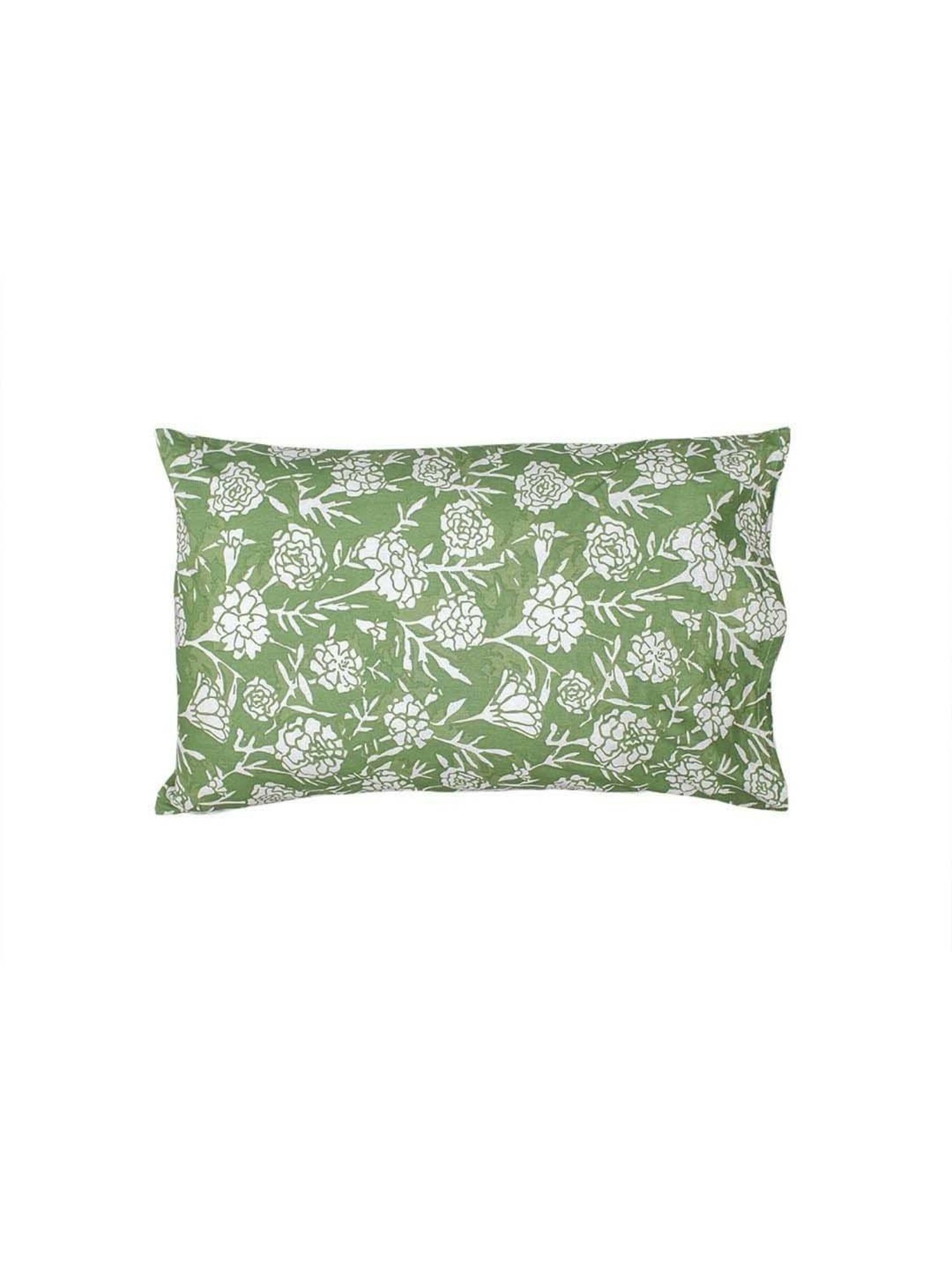 House This Genda Phool Green Cotton 144 TC Pillows - Set of 2