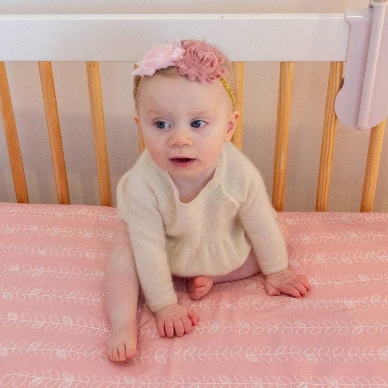 Lolli Living Baby Crib Fitted Sheet - Pink Vines