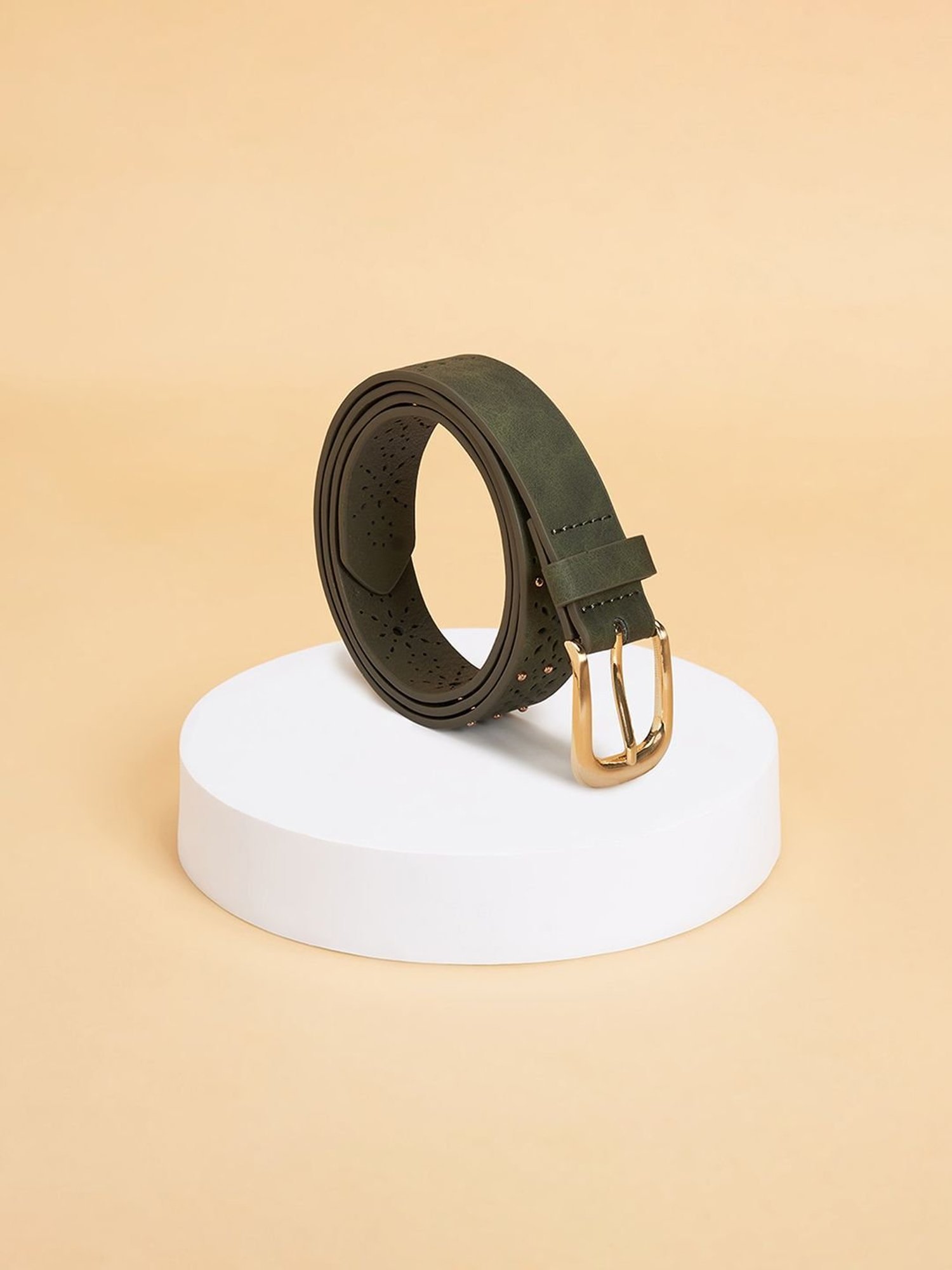 Hidesign Mariko Brown Solid Leather Narrow Belt