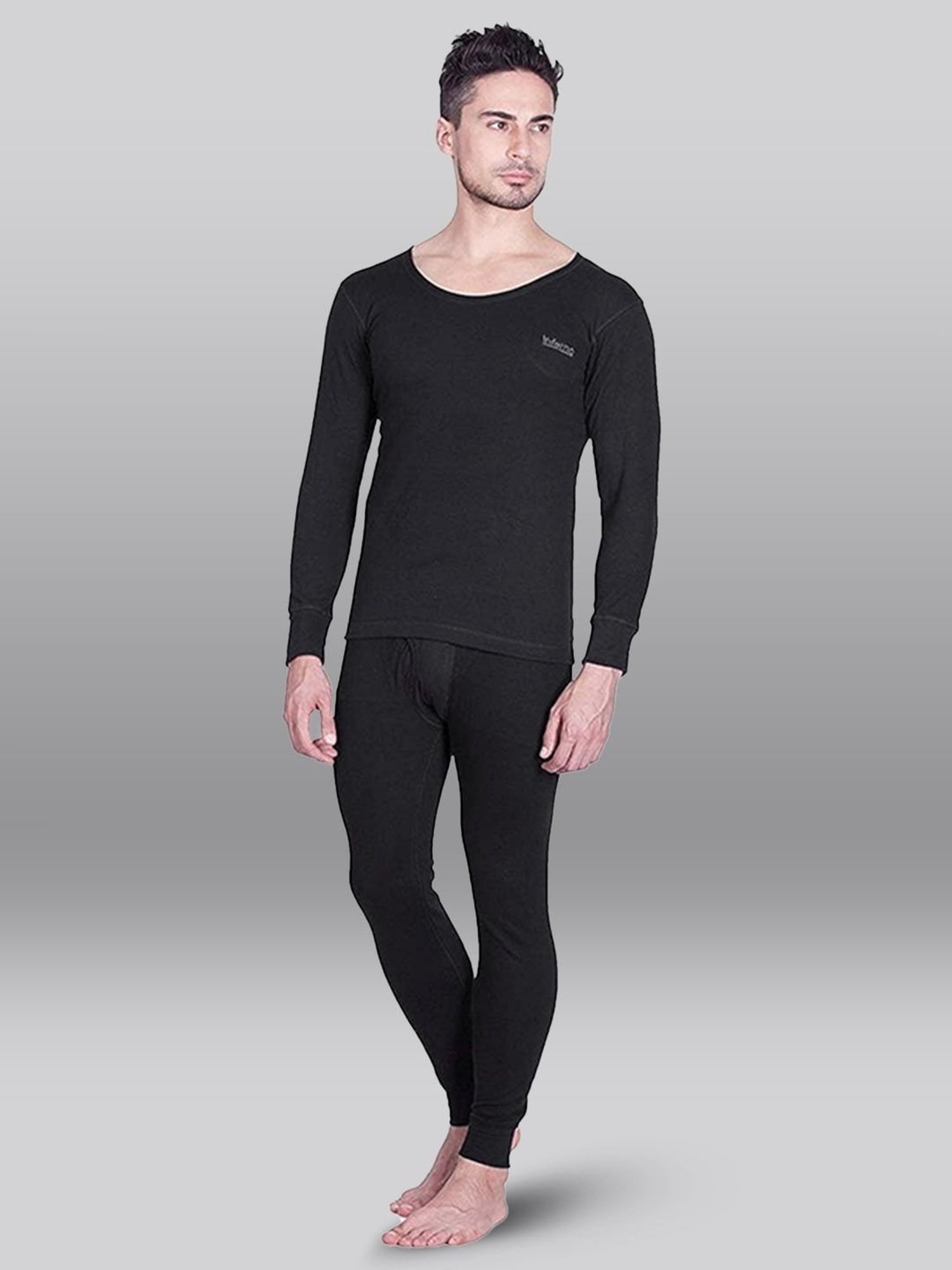 LUX Inferno Black Skinny Fit Striped Thermal Top