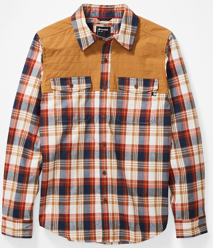 Marmot Needle Peak Midweight Flannel Performance Long-Sleeve Woven Recycled Materials Shirt