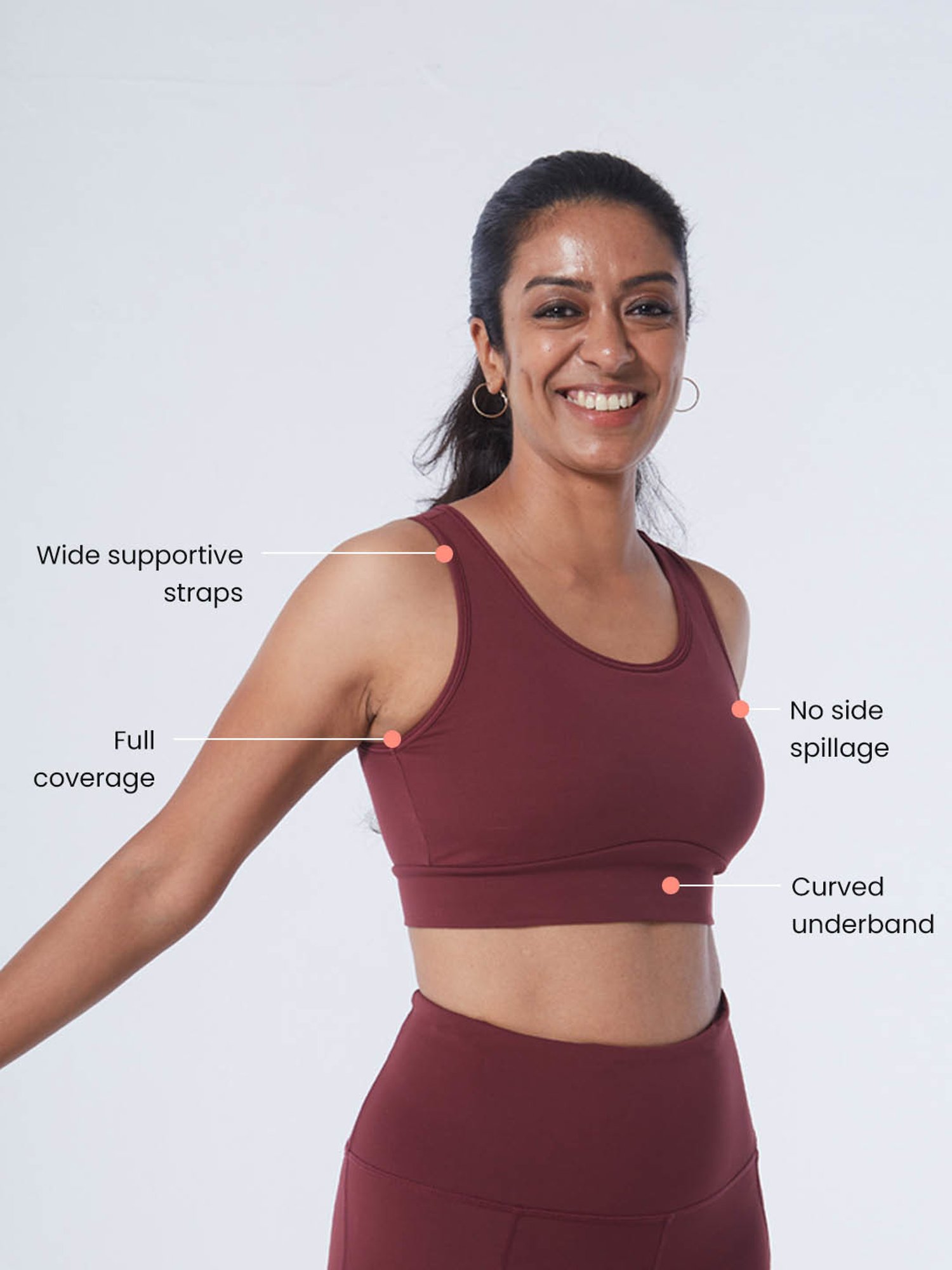 BlissClub Burgundy The Ultimate Comfort Sports Bra