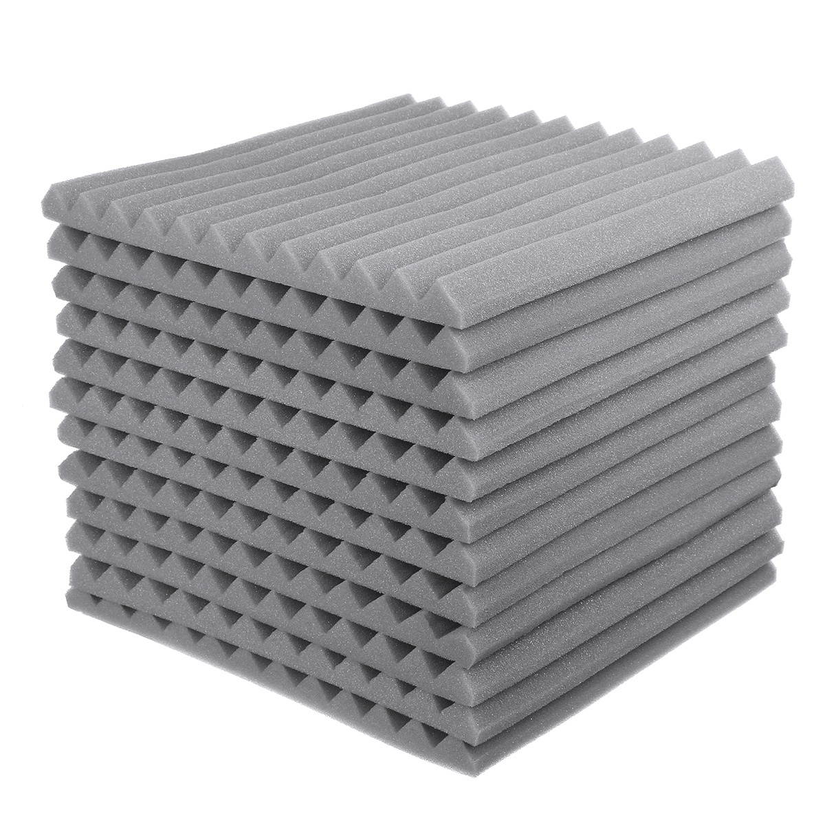 16 Pcs Soundproofing Wedges Acoustic Panels Tiles Insulation Closed Cell Foams Gray