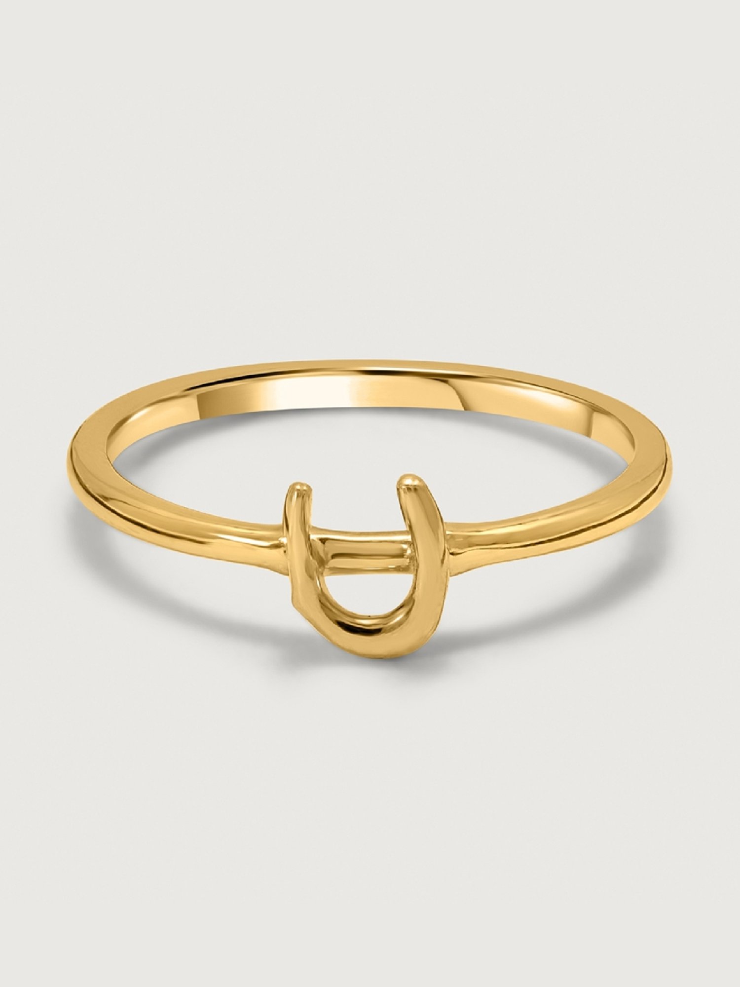 Mia by Tanishq Letter U 14k Yellow Gold Initial Ring