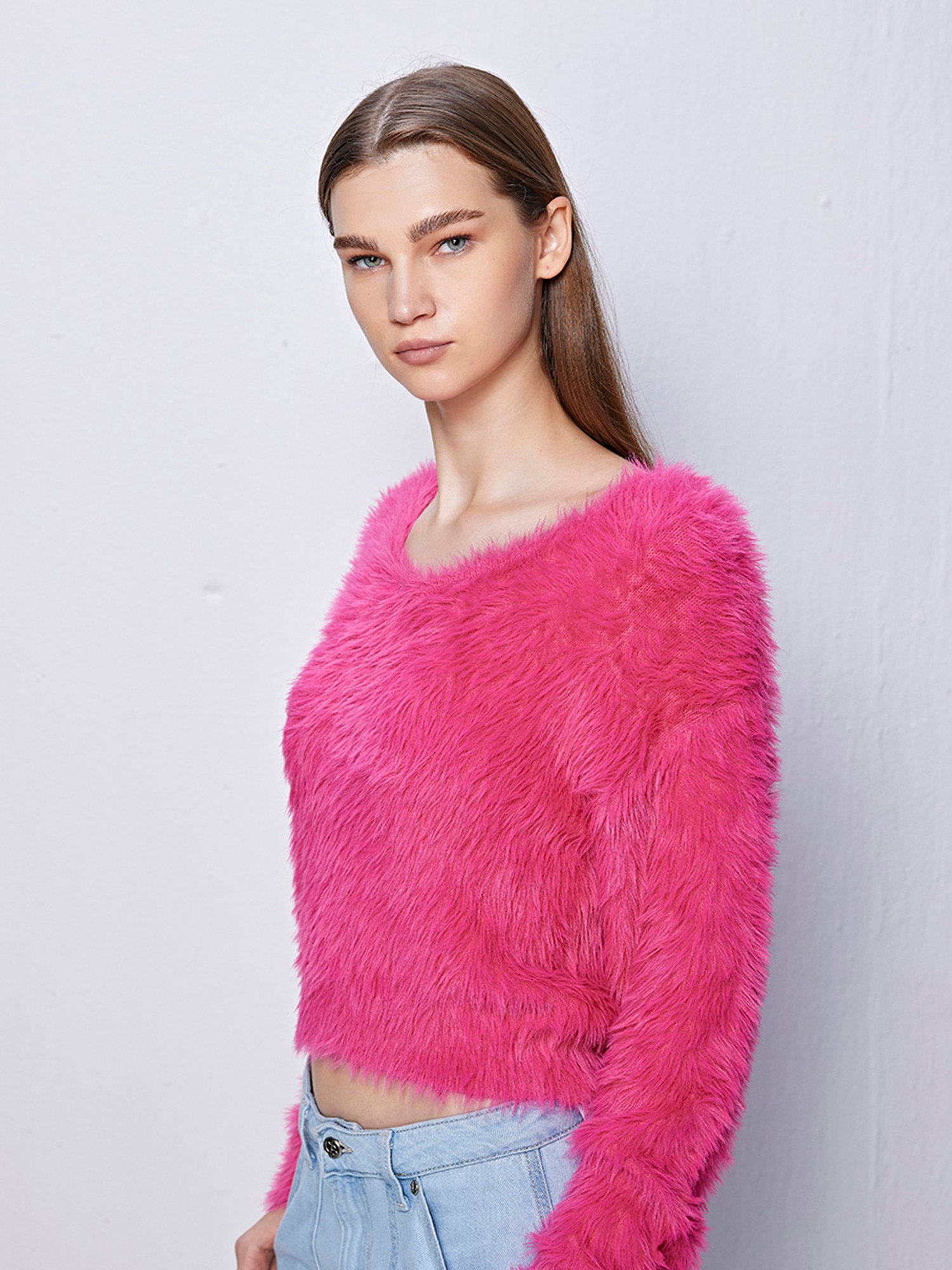 Cover Story Pink Regular Fit Sweater