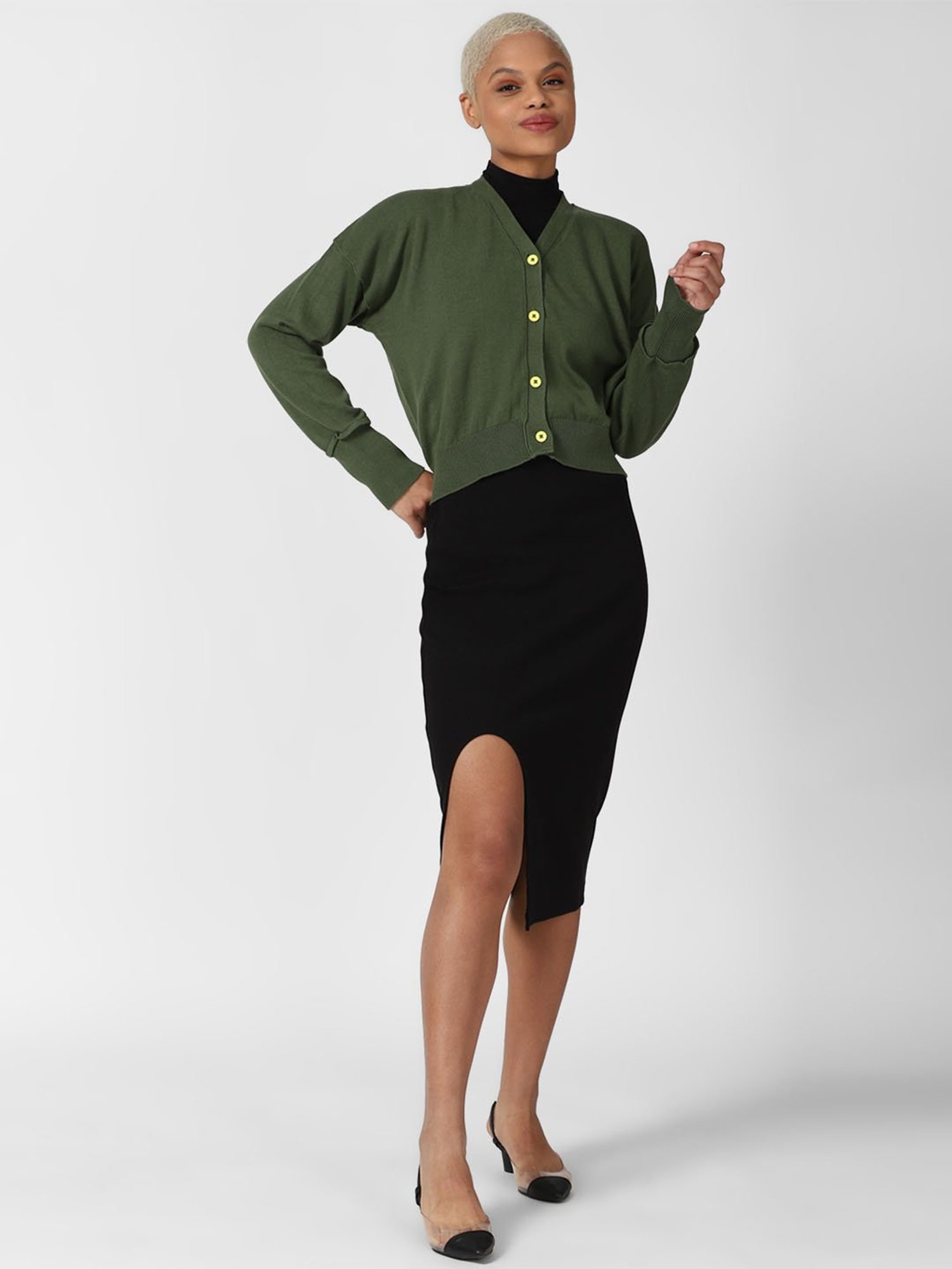 Forever 21 Olive Regular Fit Cardigan