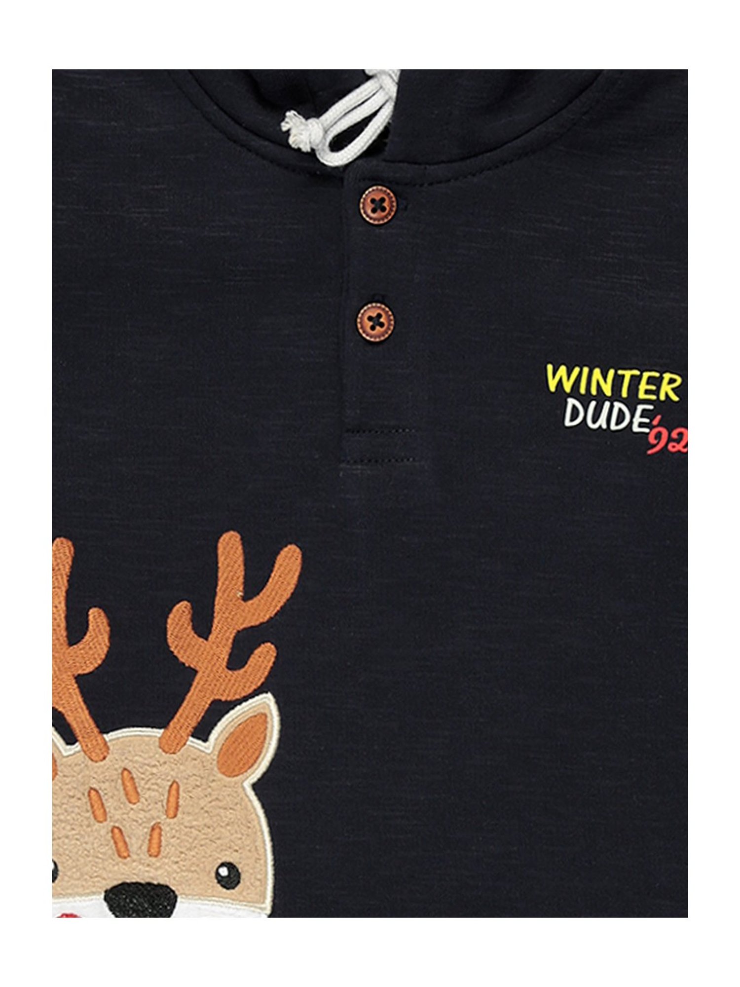 Bodycare Kids Navy Printed Full Sleeves Hoodie with Pants