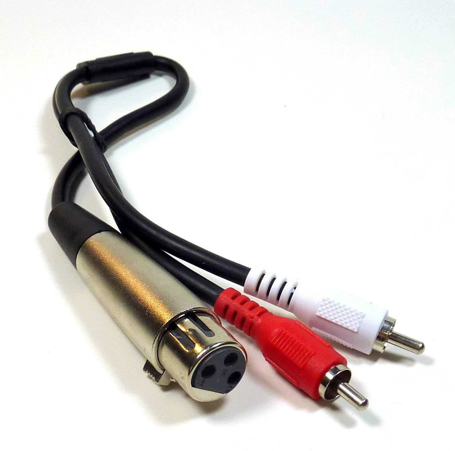 Philmore Fully Shielded 12" Y Splitter Patch Cable 3-Pin Female XLR To 2 RCA Male; 44-160