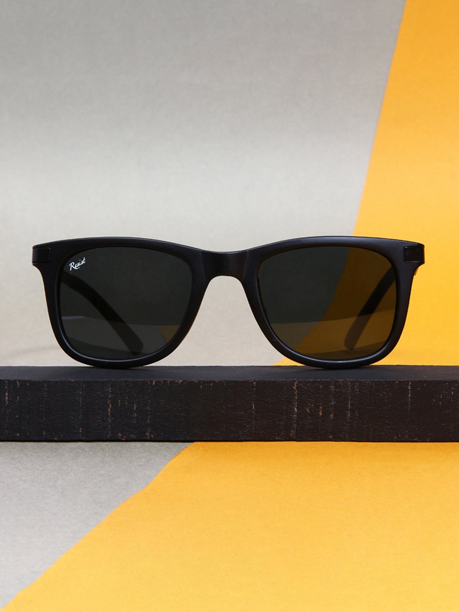 Resist Eyewear Black Wayfarer Unisex Sunglasses